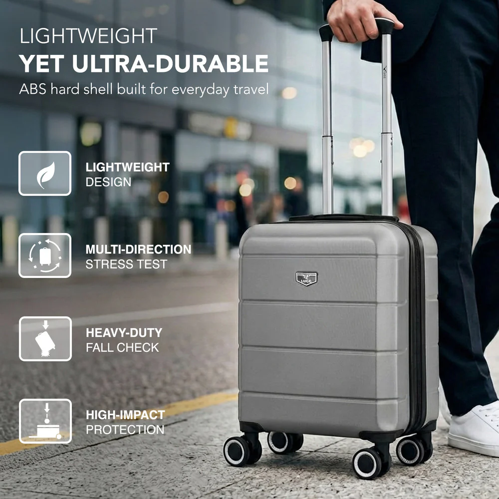 LUGG Jetset 15 Inch ABS Shell Protection Water Resistant & Safe Locking System Easyjet Free Under Seat Luggage (45x33x20cm) - Gunmetal Grey - Image 3