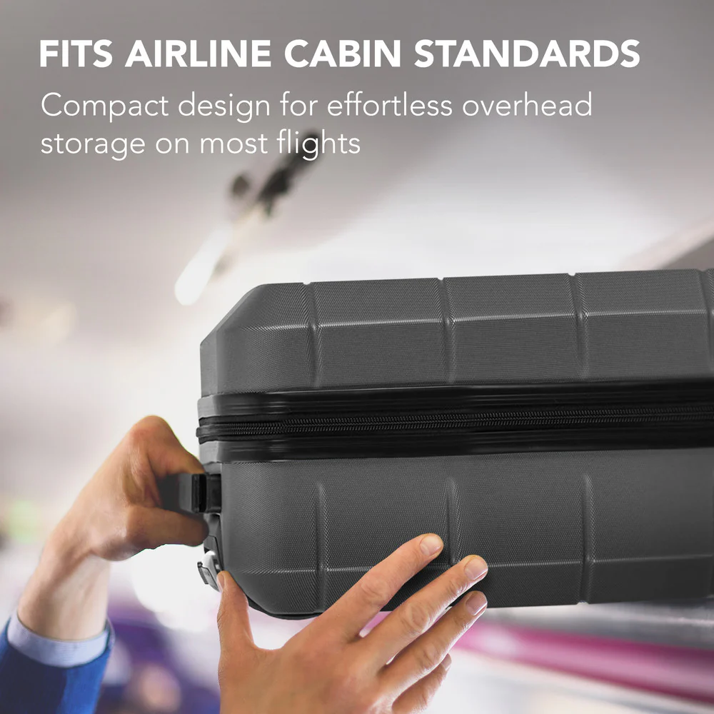 LUGG Jetset 15 Inch ABS Shell Protection Water Resistant & Safe Locking System Easyjet Free Under Seat Luggage (45x33x20cm) - Gunmetal Grey - Image 8