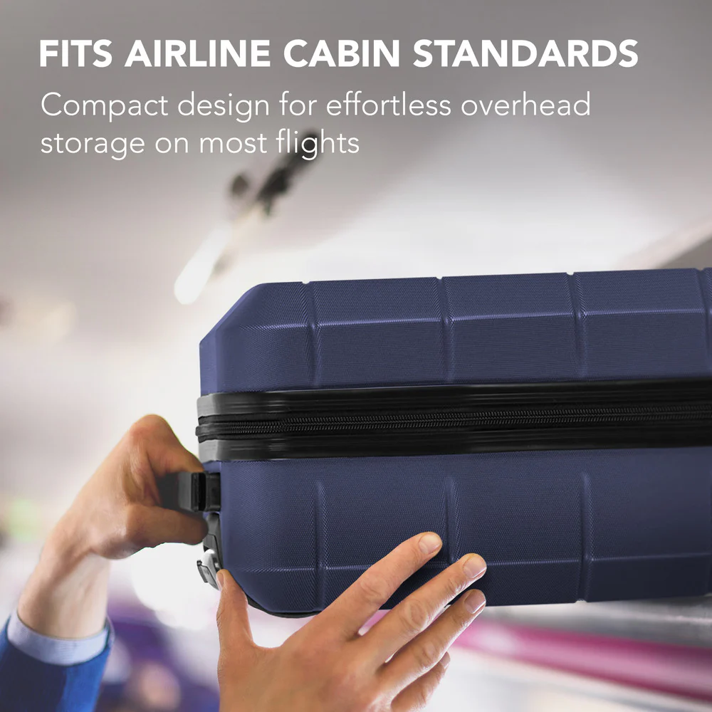 LUGG Jetset 15 Inch ABS Shell Protection Water Resistant & Safe Locking System Easyjet Free Under Seat Luggage (45x33x20cm) - Midnight Blue - Image 8