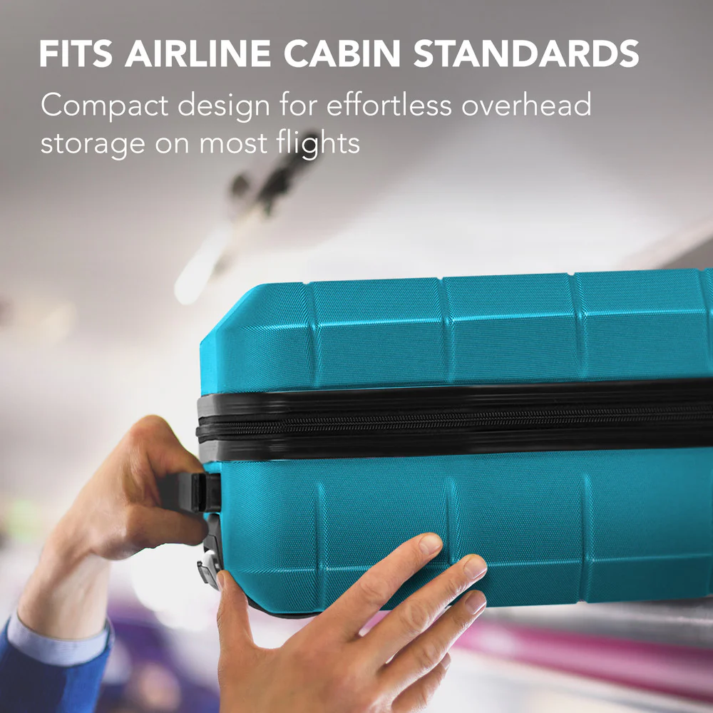 LUGG Jetset 15 Inch ABS Shell Protection Water Resistant & Safe Locking System Easyjet Free Under Seat Luggage (45x33x20cm) - Teal - Image 8