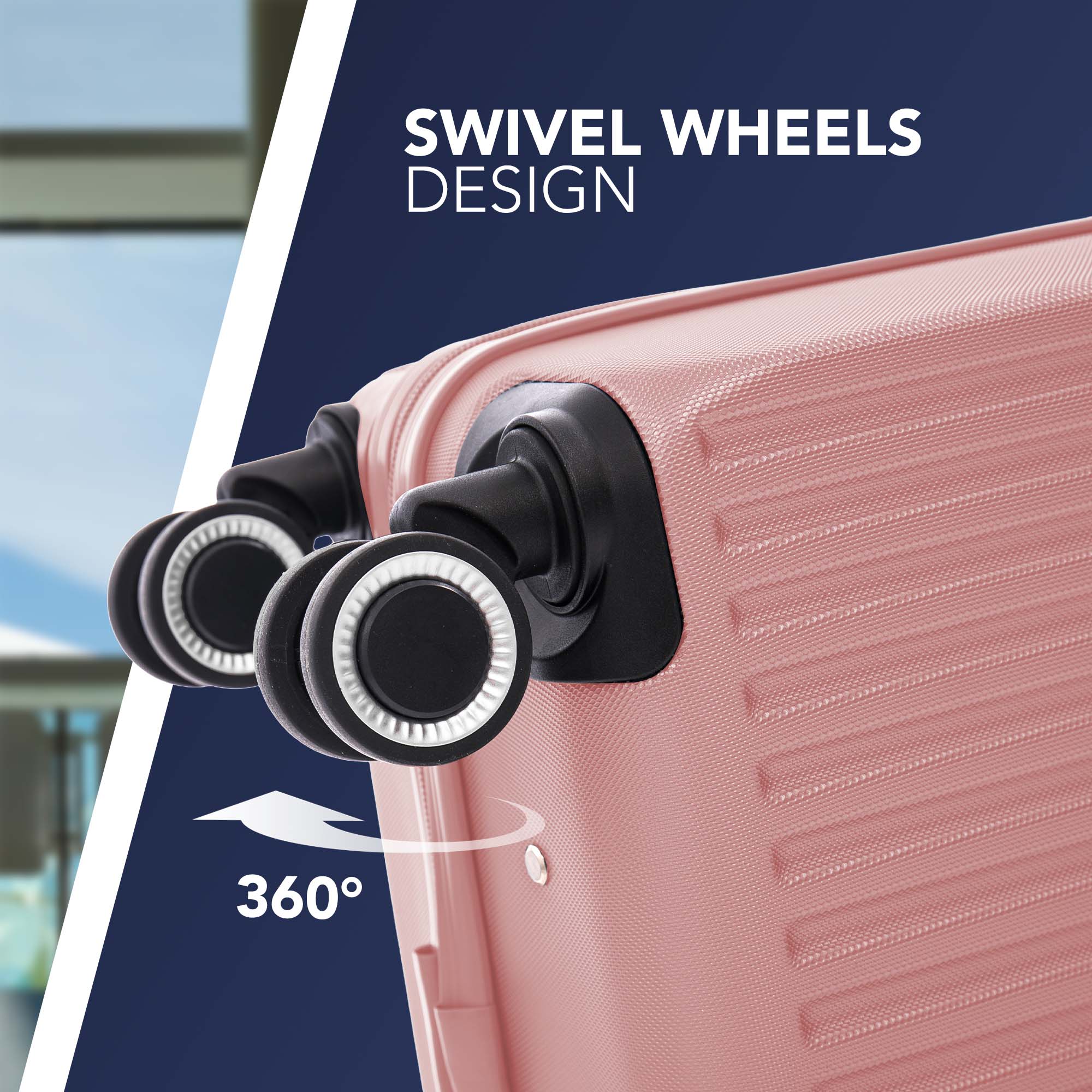 Vacay 15” Suitcase ABS Luggage, Aluminium Trolley Handle, 360° Spinner Wheels - Airline Compatible (45 x 33x 20cm) - Clay - Image 6