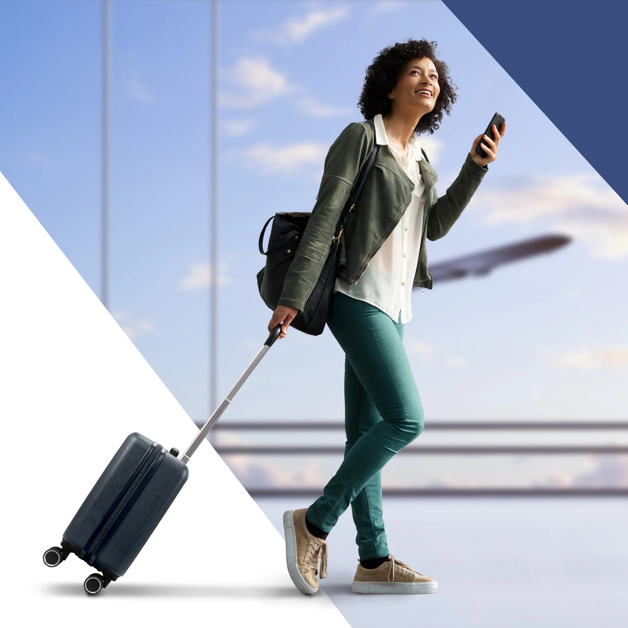 Vacay 15” Suitcase ABS Luggage, Aluminium Trolley Handle, 360° Spinner Wheels - Airline Compatible (45 x 33x 20cm) - Raven - Image 4