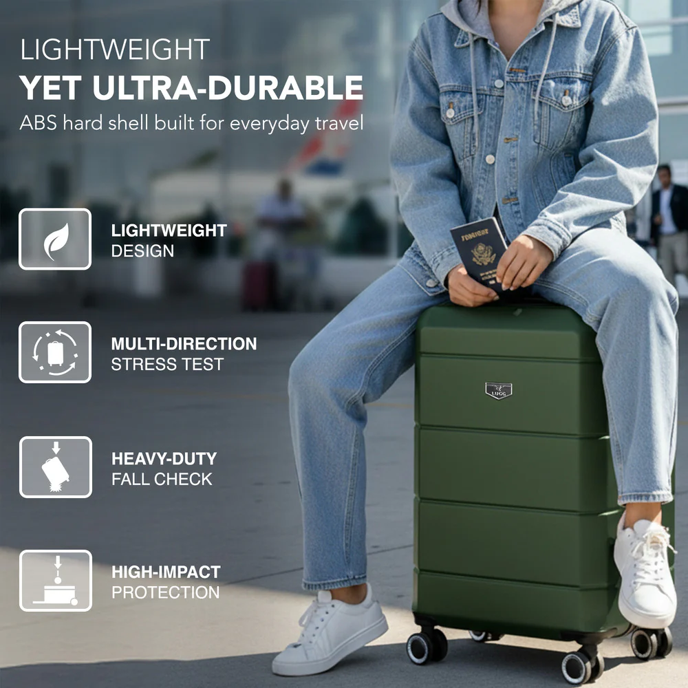 Jetset 20" Cabin Suitcase - 55 x 35 x 23cm in Army Green - Image 3