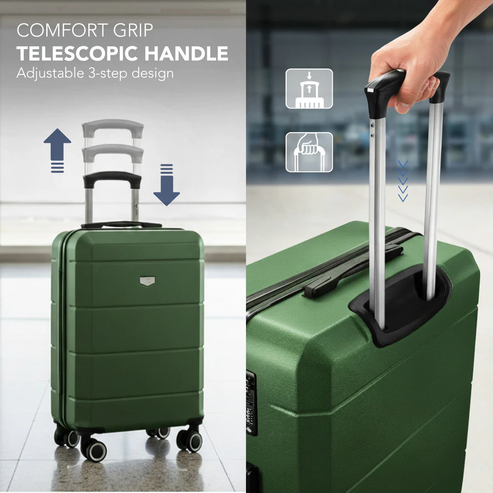 Jetset 20" Cabin Suitcase - 55 x 35 x 23cm in Army Green - Image 7