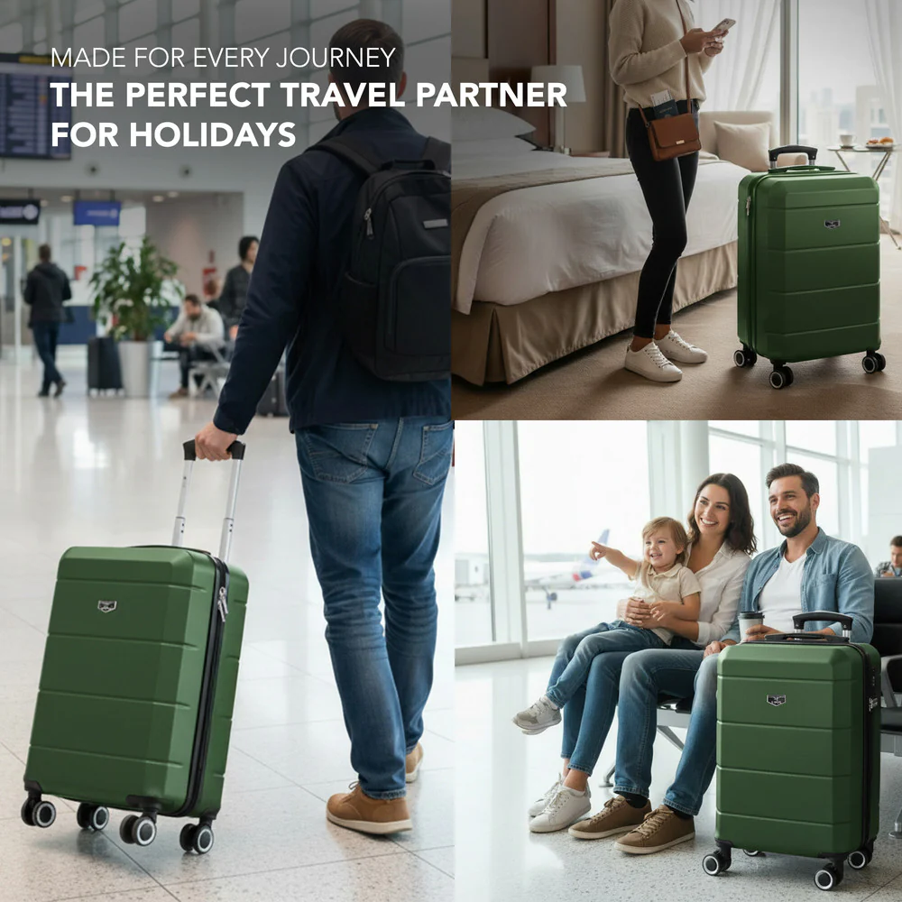 Jetset 20" Cabin Suitcase - 55 x 35 x 23cm in Army Green - Image 9