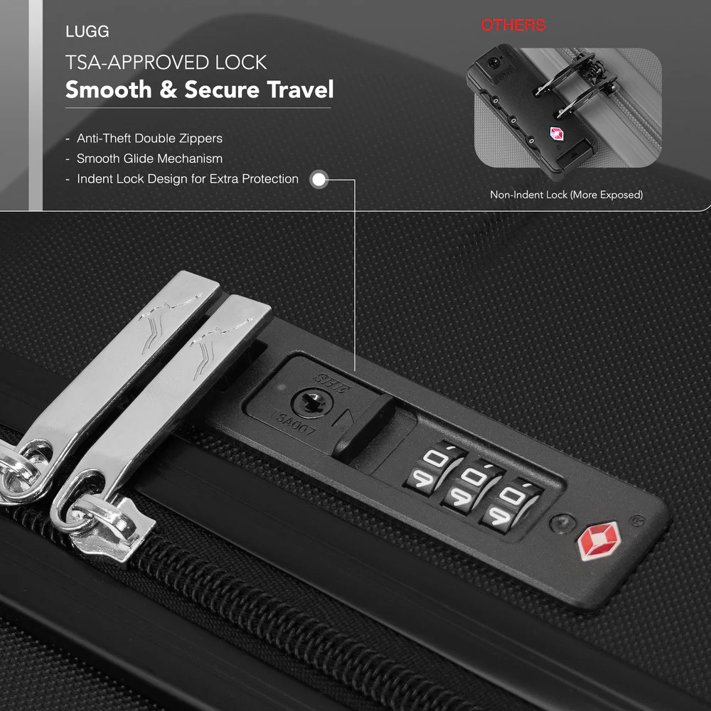 Jetset 20" Cabin Suitcase - 55 x 35 x 23cm in Black - Image 5