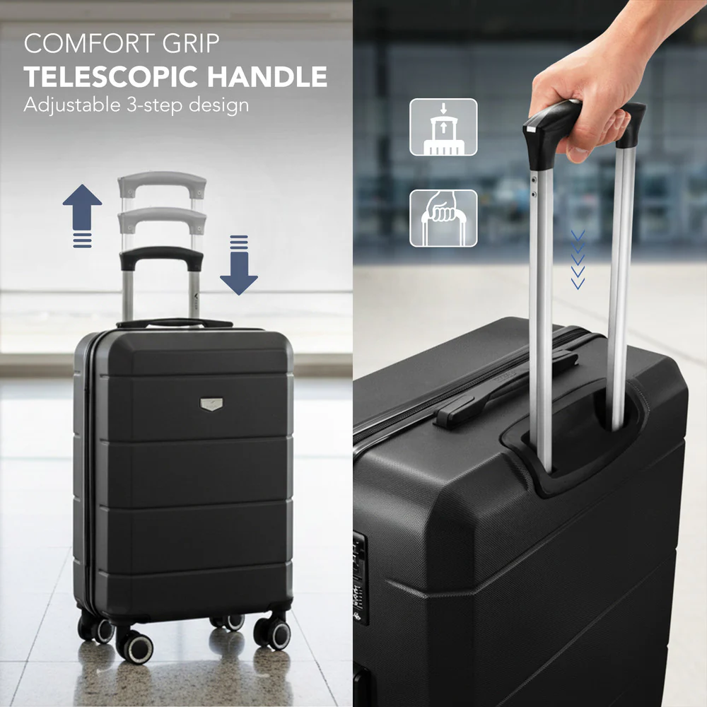 Jetset 20" Cabin Suitcase - 55 x 35 x 23cm in Black - Image 7