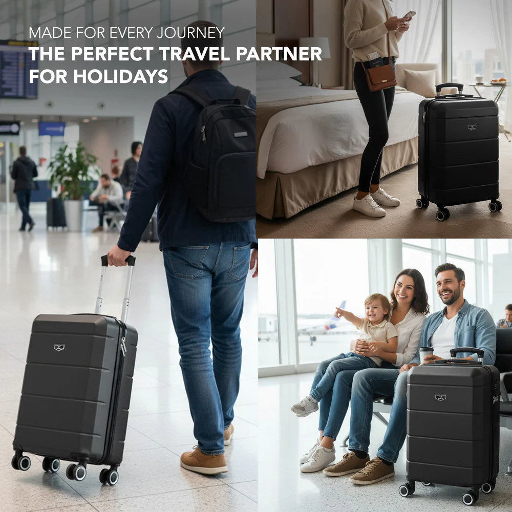 Jetset 20" Cabin Suitcase - 55 x 35 x 23cm in Black - Image 9
