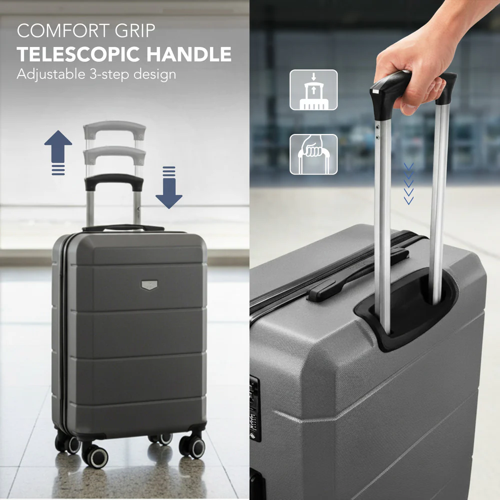 Jetset 20" Cabin Suitcase - 55 x 35 x 23cm in Gunmetal Grey - Image 7