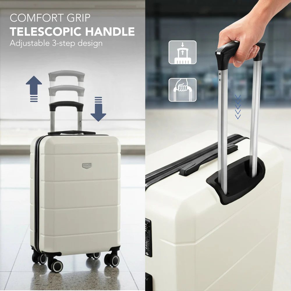 Jetset 20" Cabin Suitcase - 55 x 35 x 23cm in Ivory - Image 7