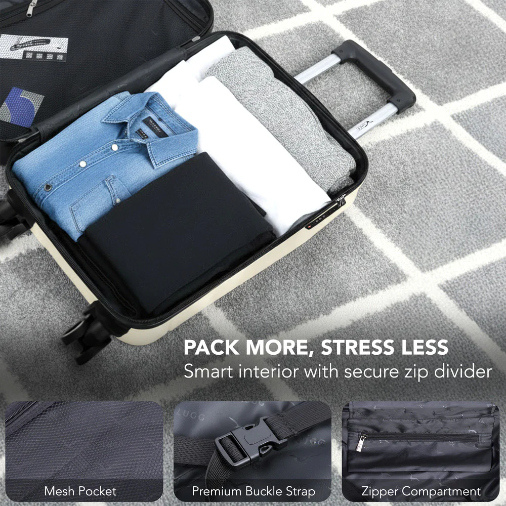 Jetset 20" Cabin Suitcase - 55 x 35 x 23cm in Ivory - Image 8