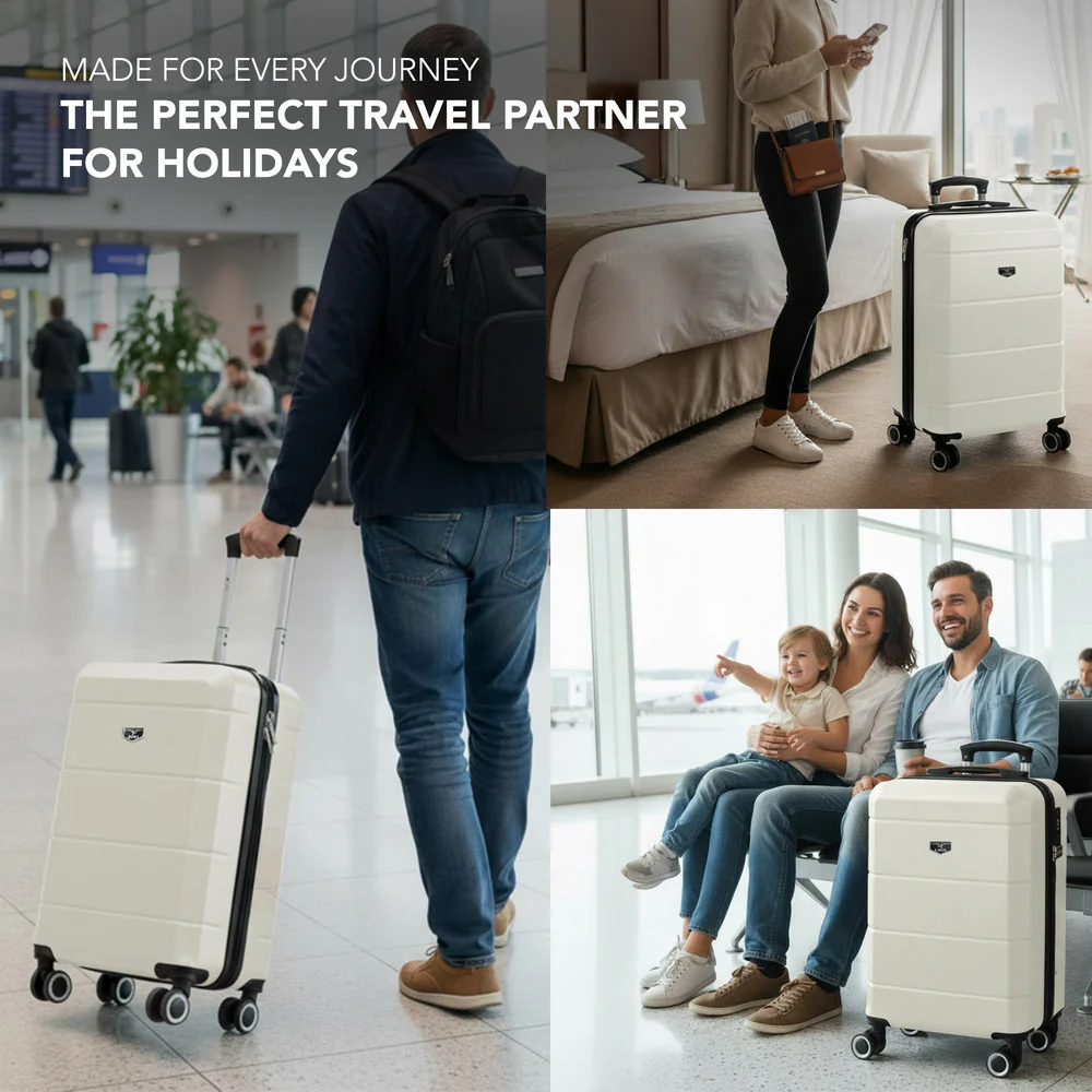 Jetset 20" Cabin Suitcase - 55 x 35 x 23cm in Ivory - Image 9