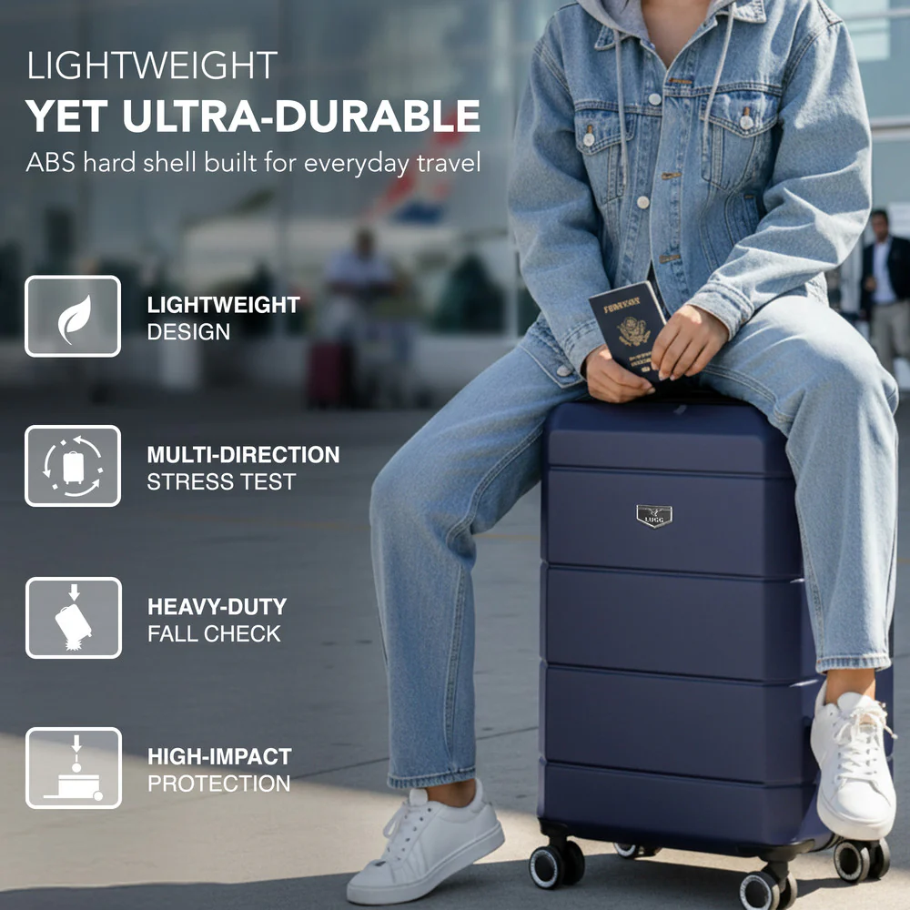 Jetset 20" Cabin Suitcase - 55 x 35 x 23cm in Midnight Blue - Image 3