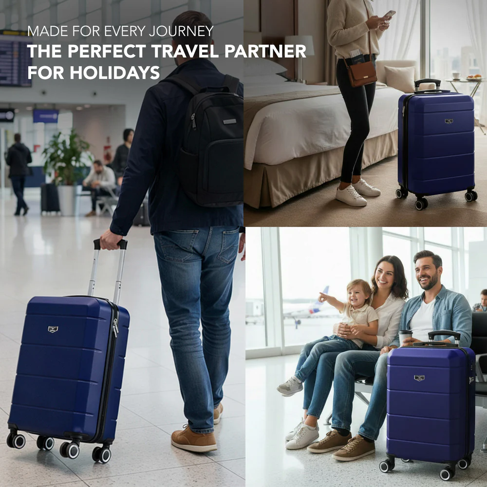 Jetset 20" Cabin Suitcase - 55 x 35 x 23cm in Midnight Blue - Image 7