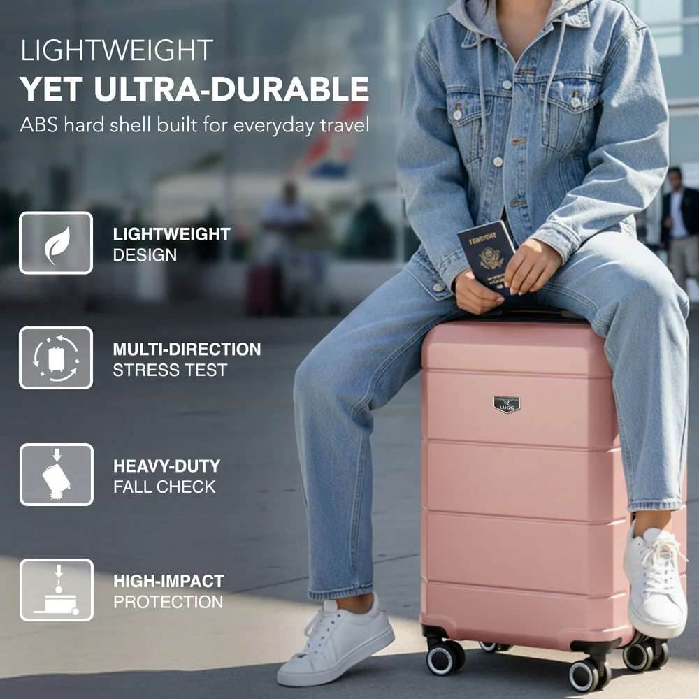 Jetset 20" Cabin Suitcase - 55 x 35 x 23cm in Rose Gold - Image 3