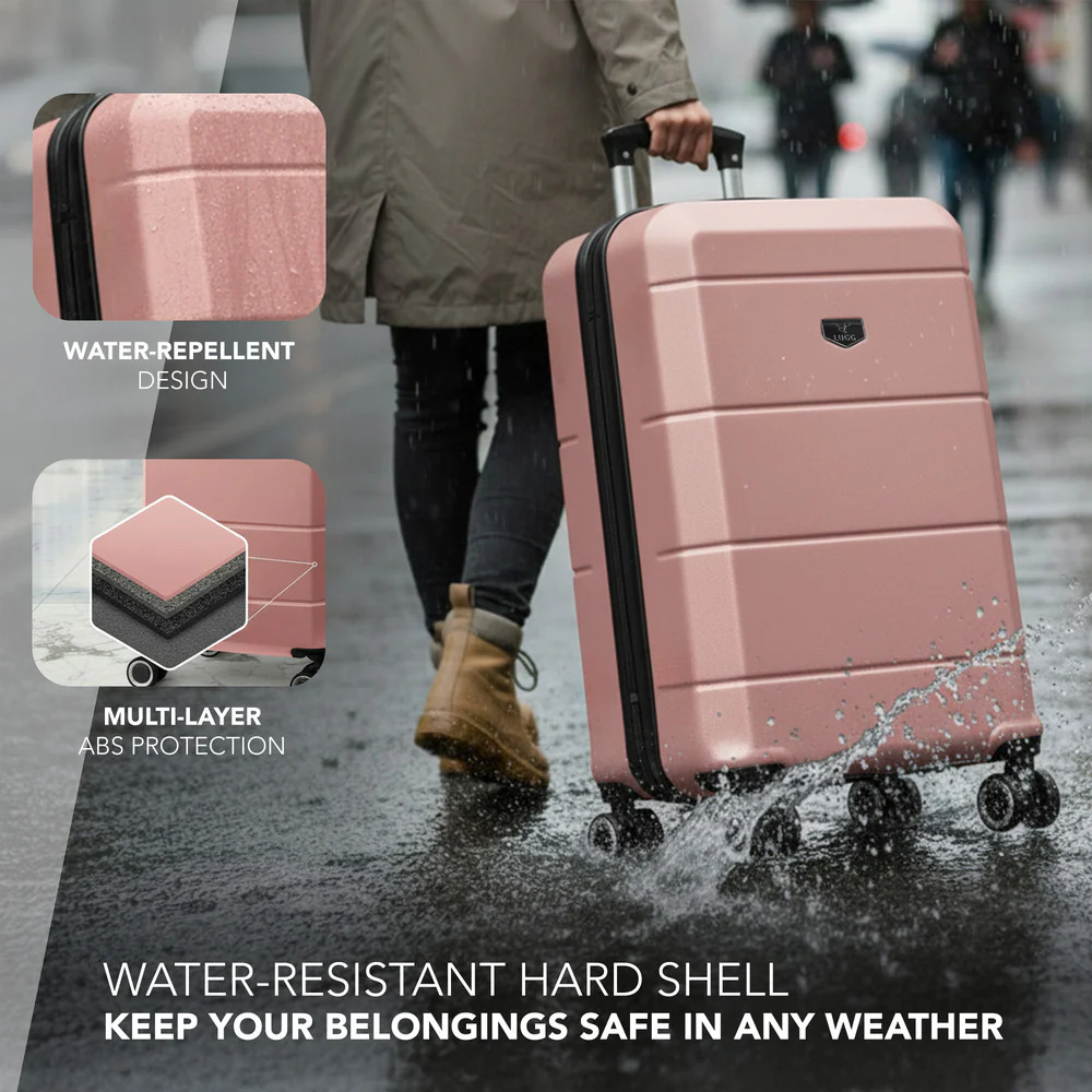 Jetset 20" Cabin Suitcase - 55 x 35 x 23cm in Rose Gold - Image 4