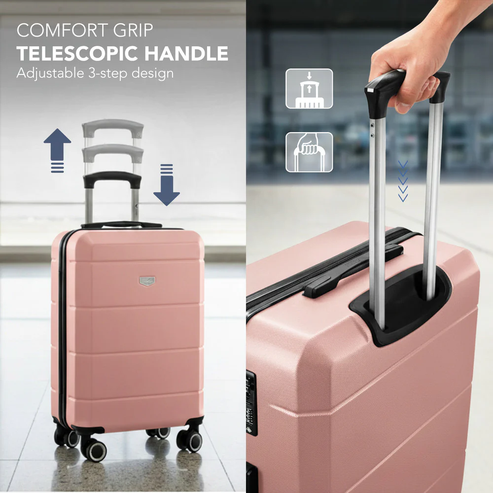 Jetset 20" Cabin Suitcase - 55 x 35 x 23cm in Rose Gold - Image 7