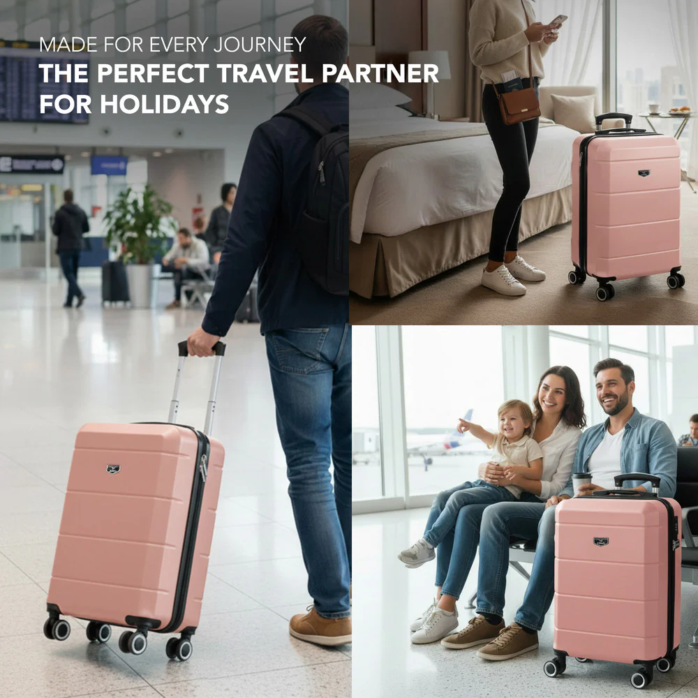 Jetset 20" Cabin Suitcase - 55 x 35 x 23cm in Rose Gold - Image 9