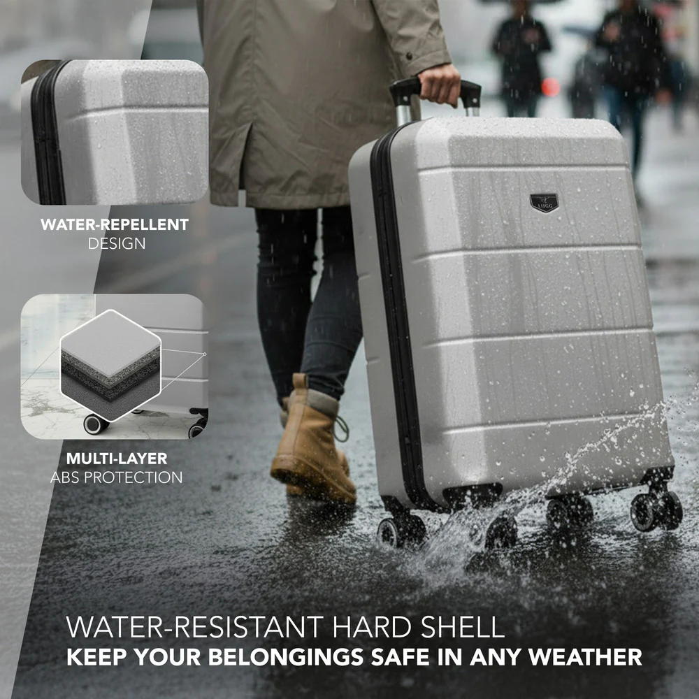 Jetset 20" Cabin Suitcase - 55 x 35 x 23cm in Silver - Image 4