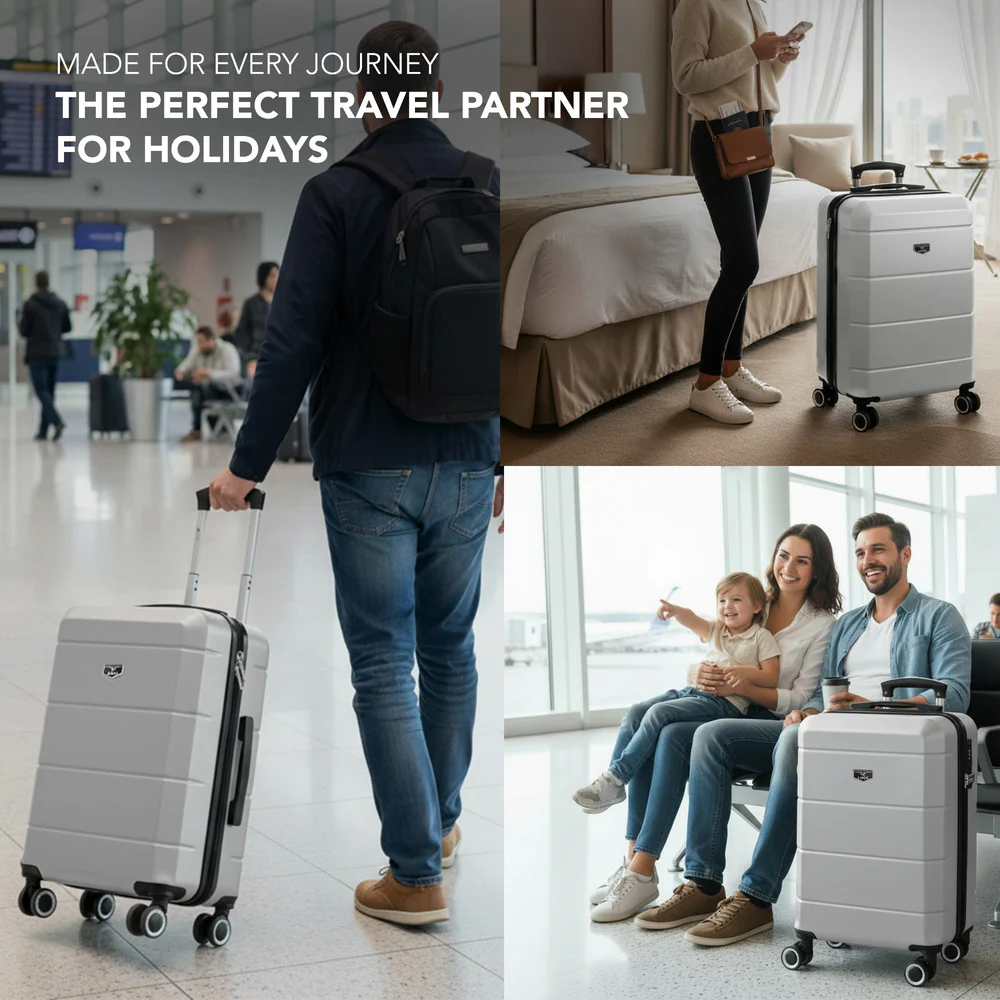 Jetset 20" Cabin Suitcase - 55 x 35 x 23cm in Silver - Image 9