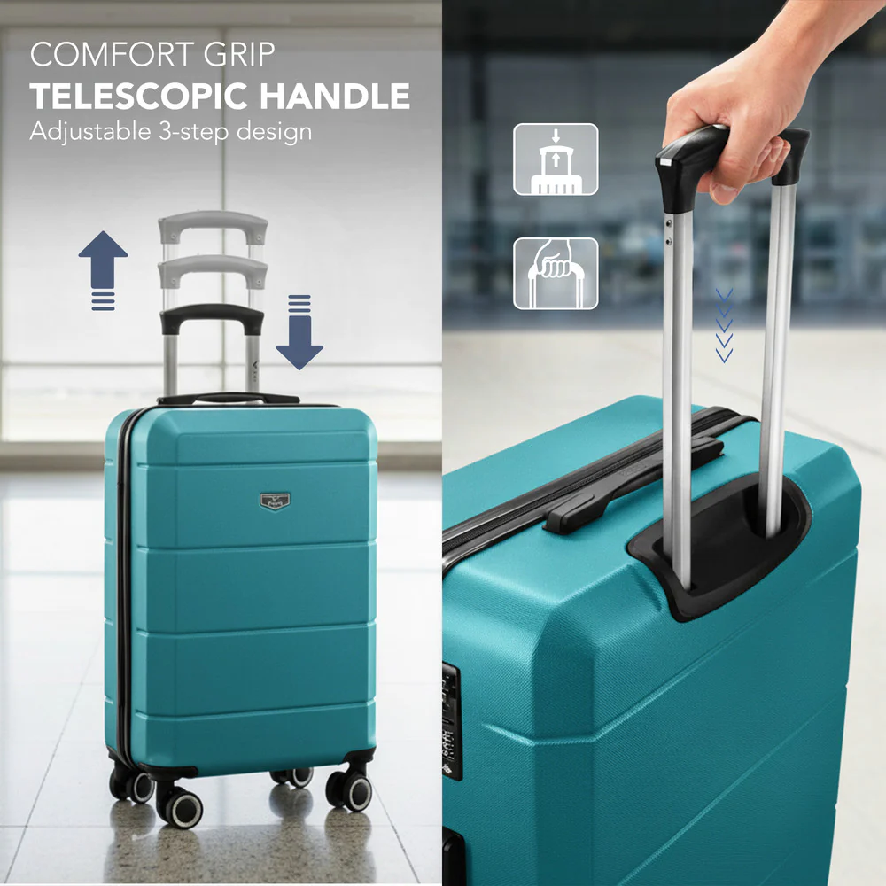 Jetset 20" Cabin Suitcase - 55 x 35 x 23cm in Teal - Image 7