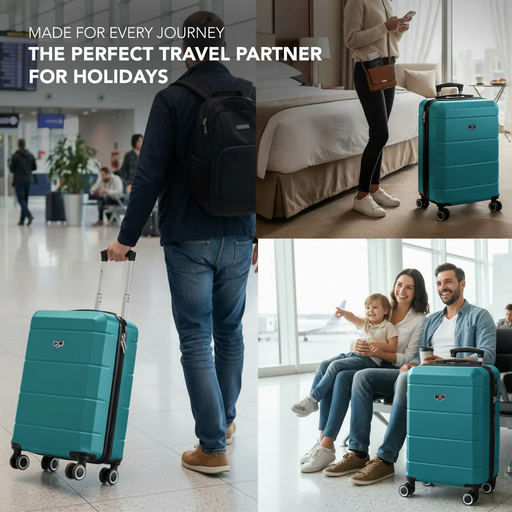Jetset 20" Cabin Suitcase - 55 x 35 x 23cm in Teal - Image 9