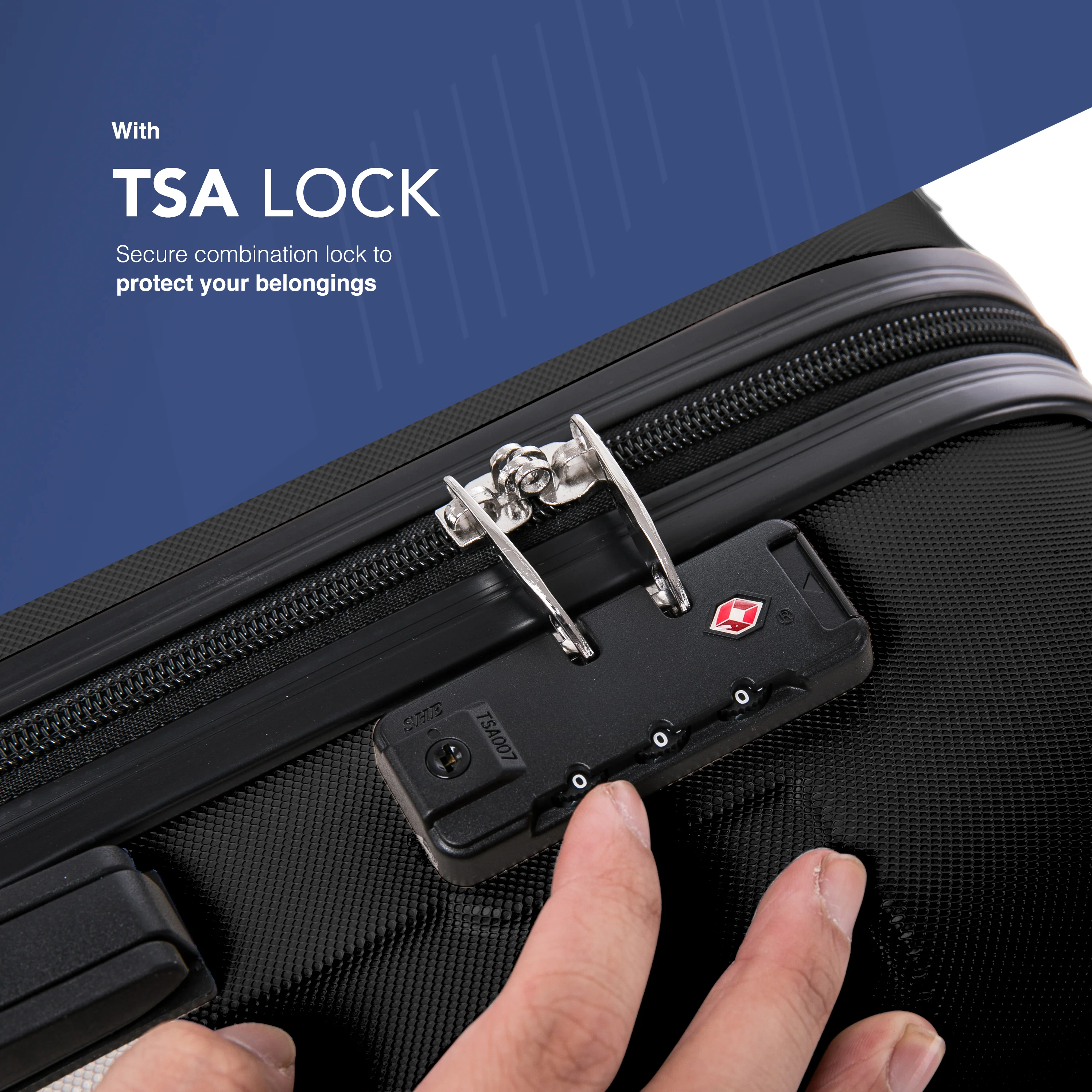 Skywander 20" Cabin Suitcase - 55 x 35 x 23cm in Black - Image 6