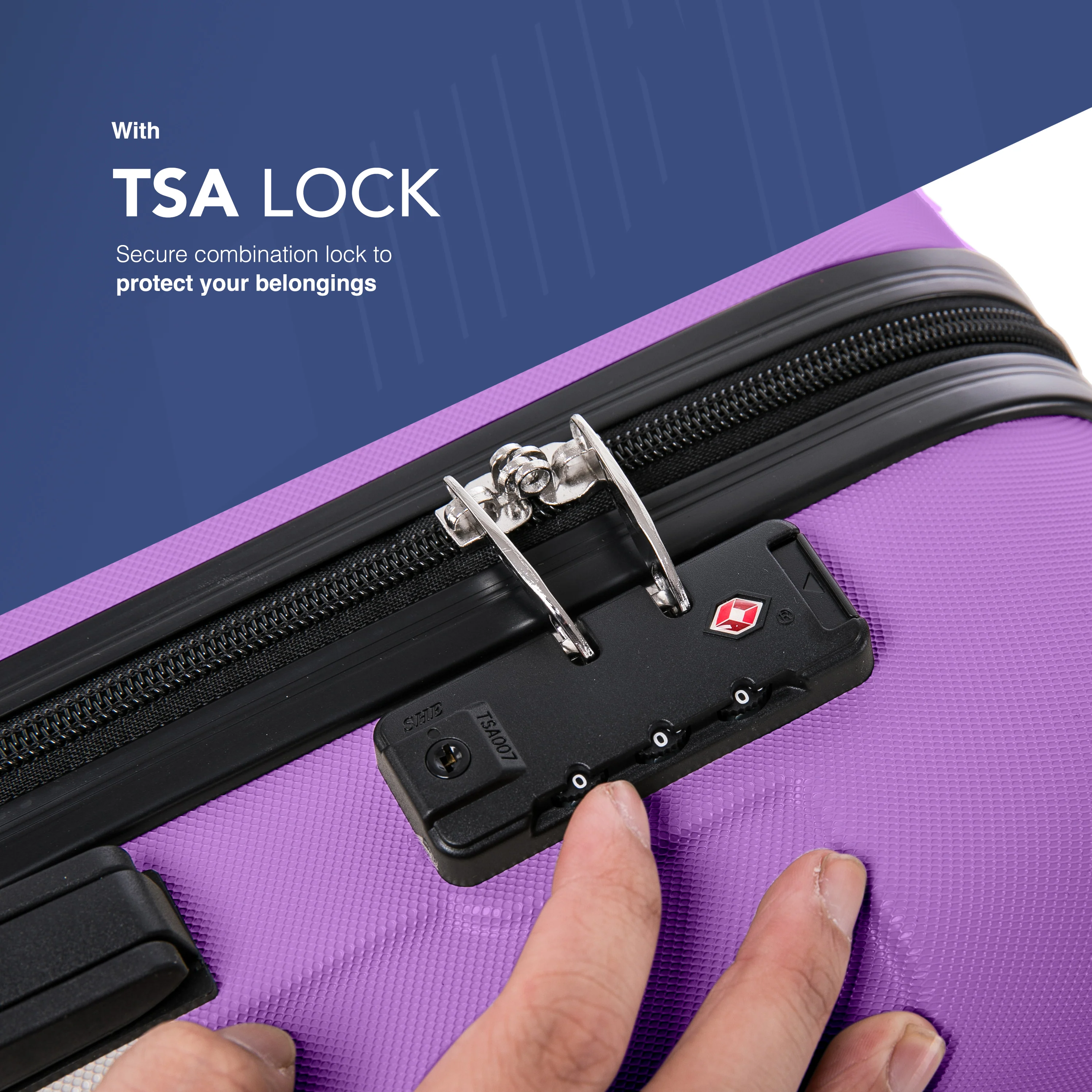 Skywander 20" Cabin Suitcase - 55 x 35 x 23cm in Lavender - Image 3