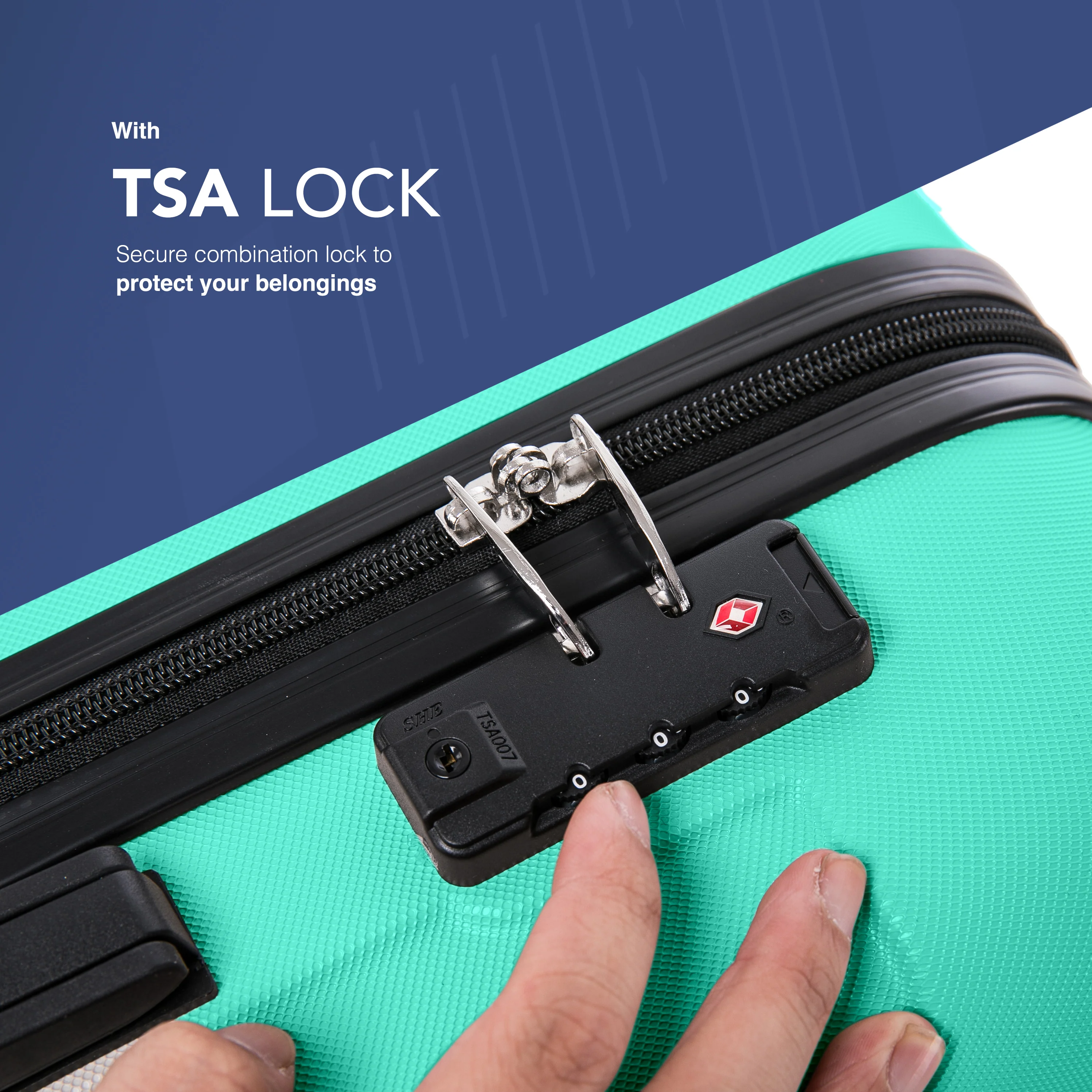 Skywander 20" Cabin Suitcase - 55 x 35 x 23cm in Mint - Image 4