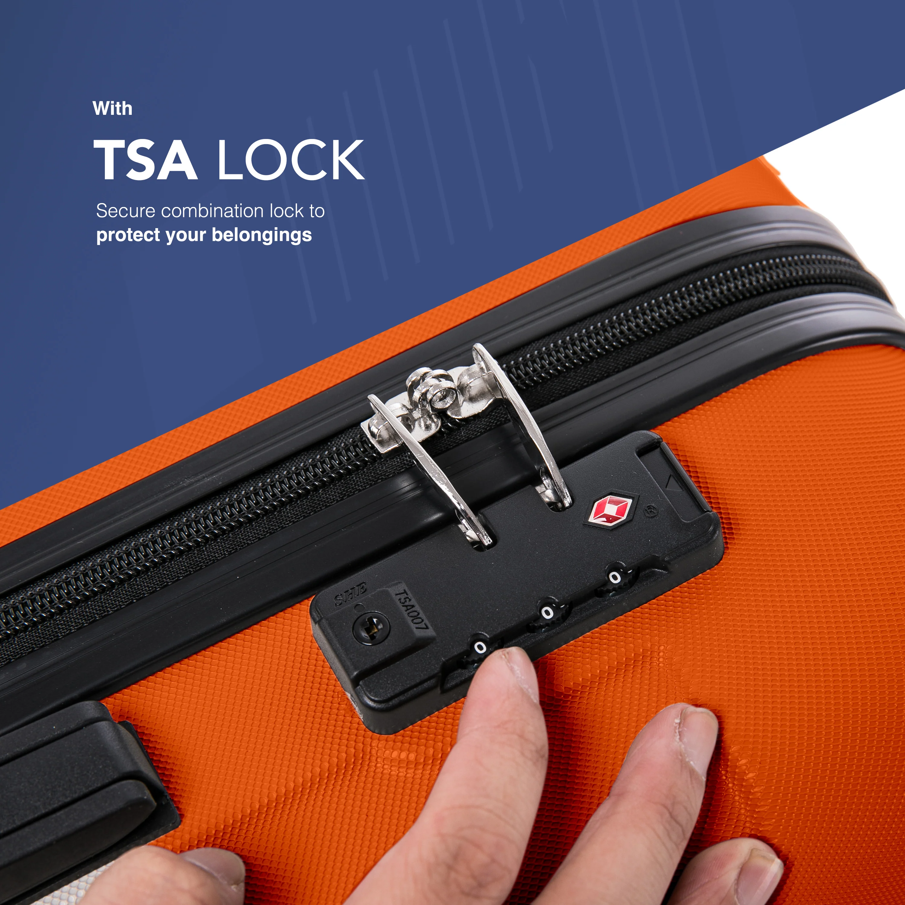 Skywander 20" Cabin Suitcase - 55 x 35 x 23cm in Orange - Image 4
