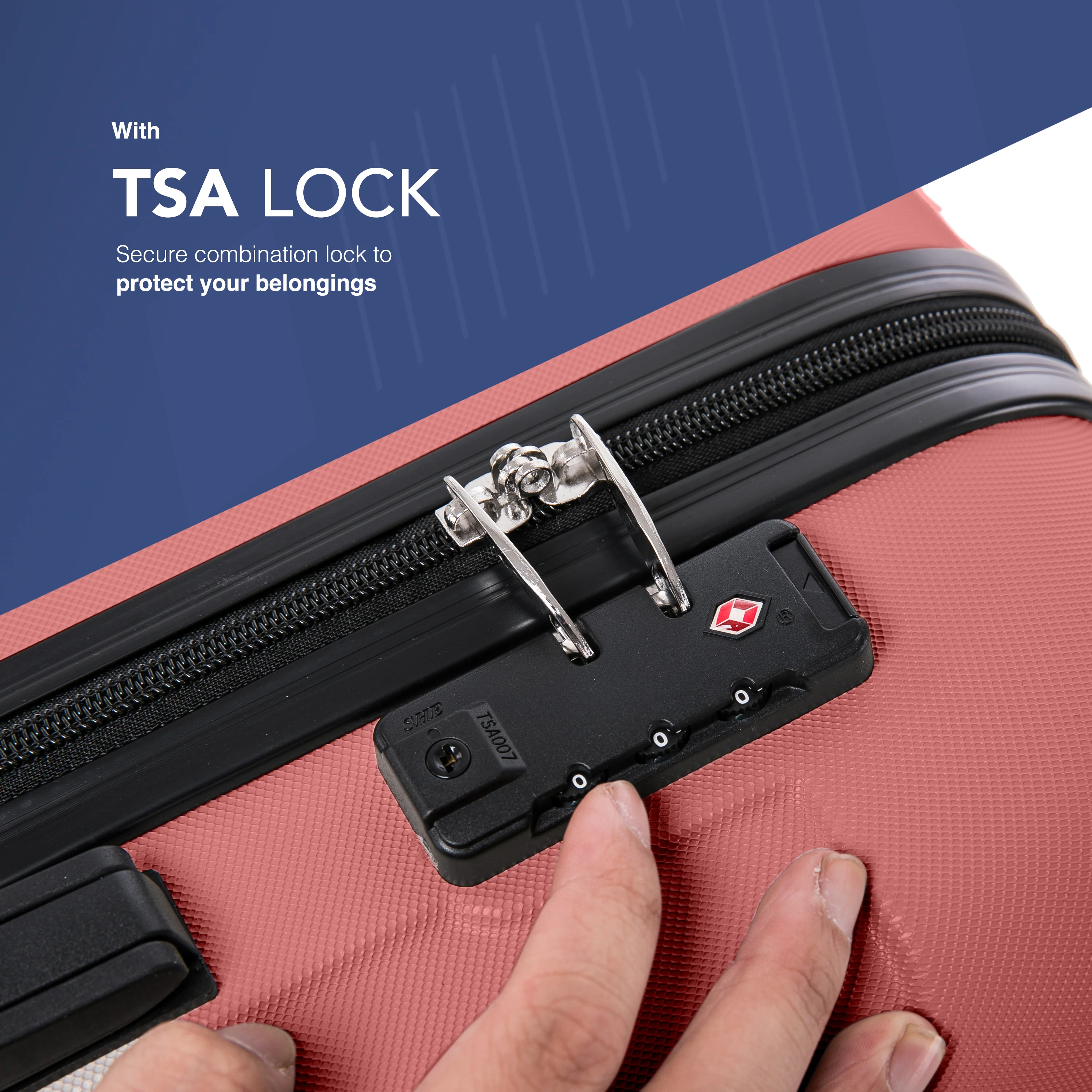 Skywander 20" Cabin Suitcase - 55 x 35 x 23cm in Rose Gold - Image 3