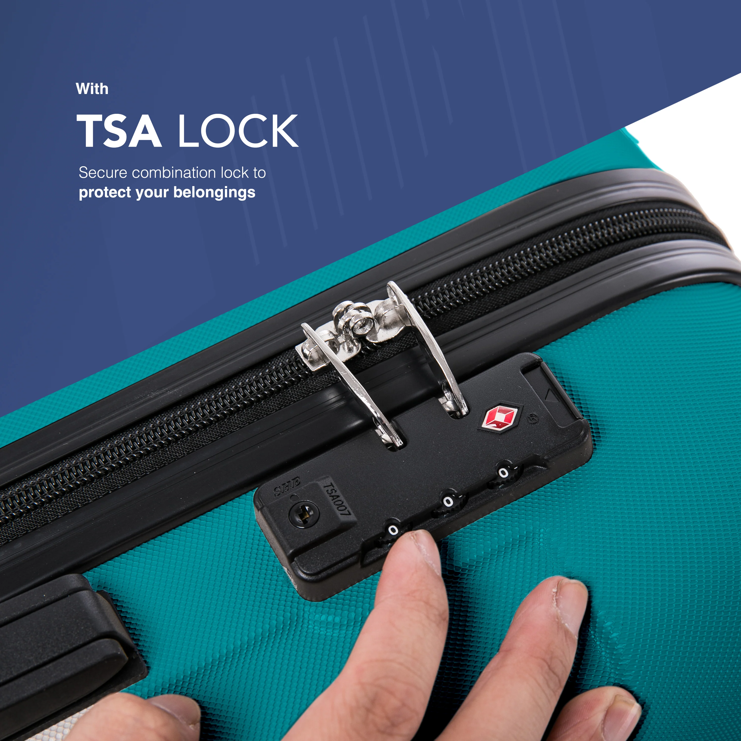 Skywander 20" Cabin Suitcase - 55 x 35 x 23cm in Teal - Image 4