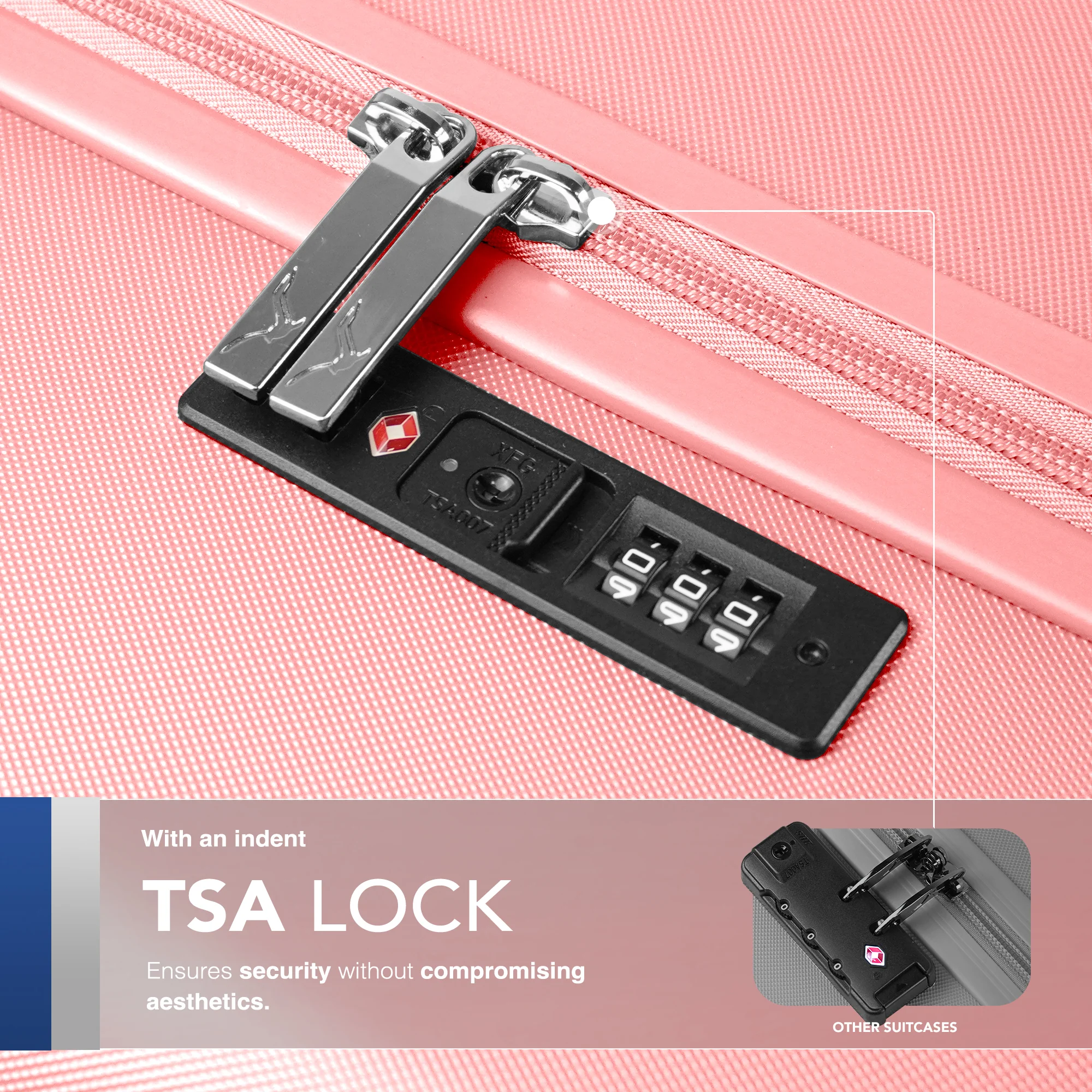 Vacay 20” Suitcase ABS Luggage with TSA Indent Lock, Aluminium Trolley Handle, 360° Spinner Wheels - Airline Compatible (55 x 35 x 23cm) - Clay - Image 5