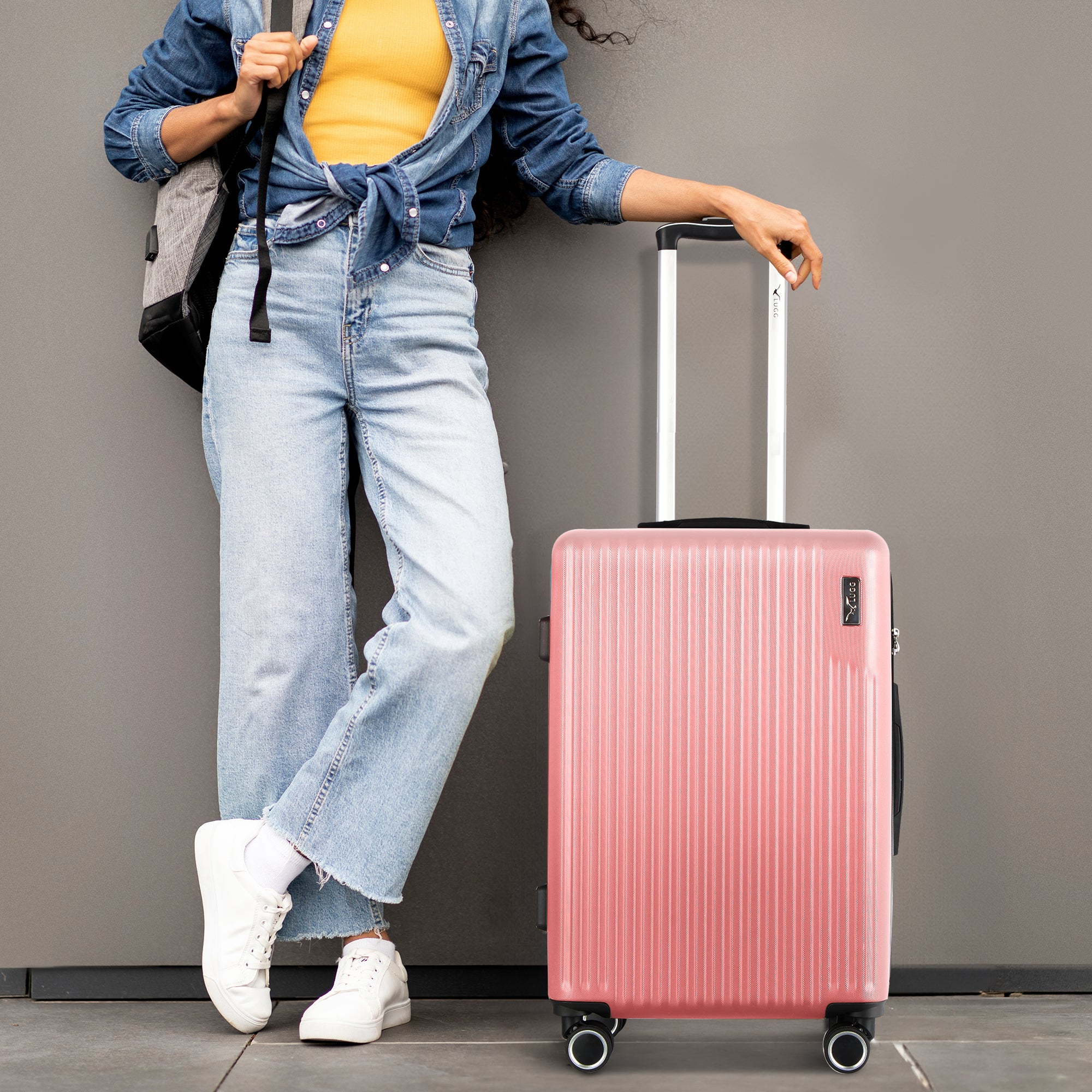 Vacay 20” Suitcase ABS Luggage with TSA Indent Lock, Aluminium Trolley Handle, 360° Spinner Wheels - Airline Compatible (55 x 35 x 23cm) - Clay - Image 6