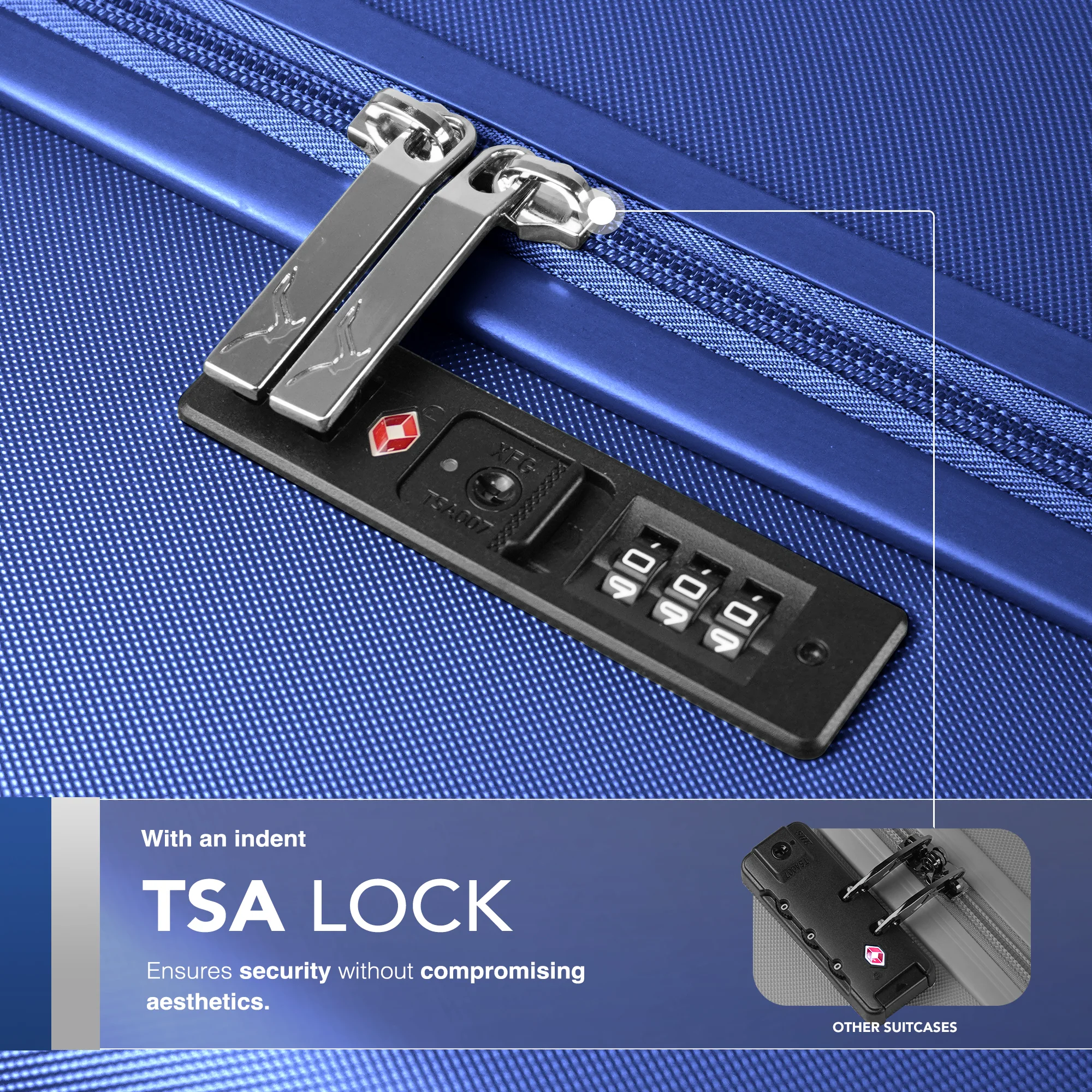 Vacay 20” Suitcase ABS Luggage with TSA Indent Lock, Aluminium Trolley Handle, 360° Spinner Wheels - Airline Compatible (55 x 35 x 23cm) - Dusk - Image 3