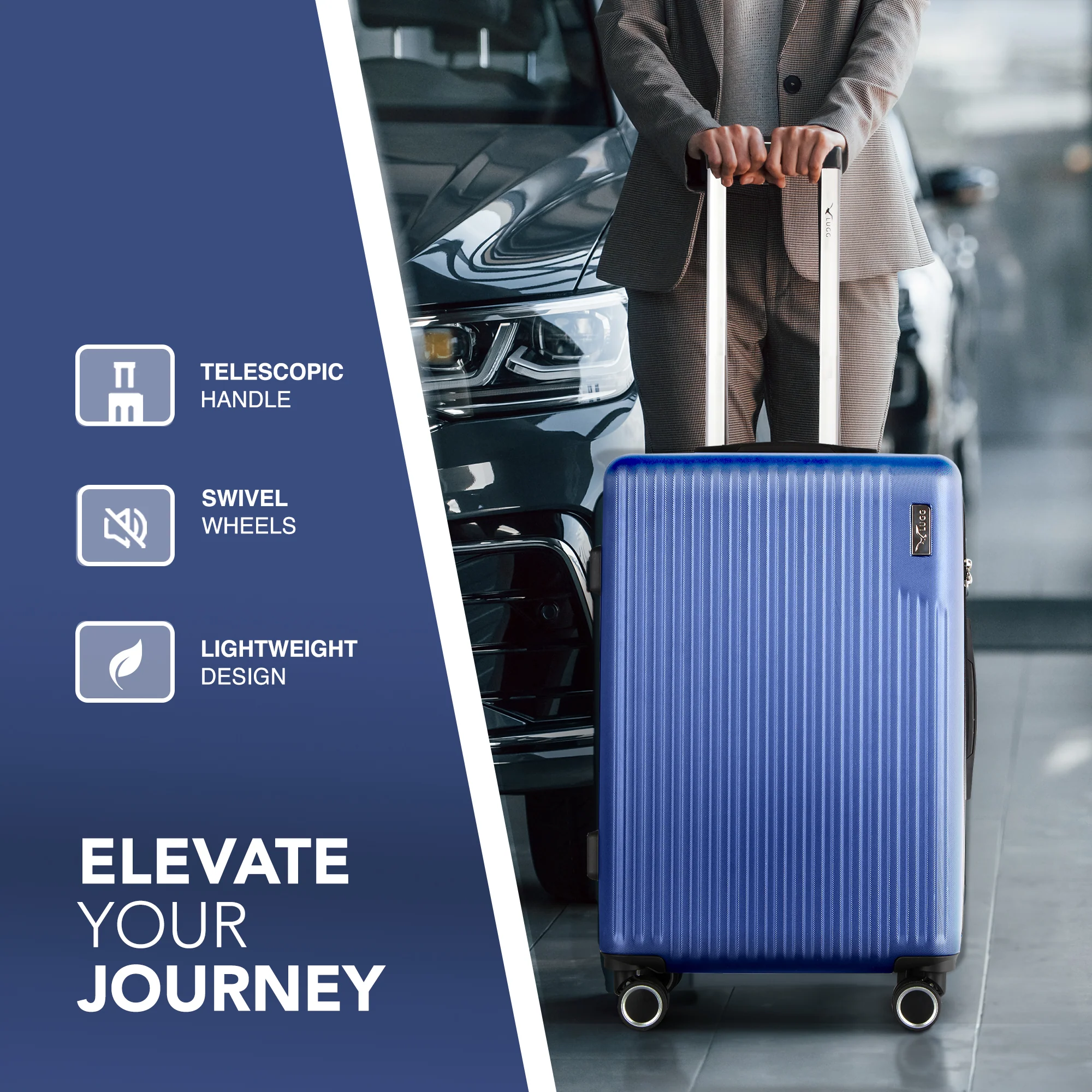 Vacay 20” Suitcase ABS Luggage with TSA Indent Lock, Aluminium Trolley Handle, 360° Spinner Wheels - Airline Compatible (55 x 35 x 23cm) - Dusk - Image 5
