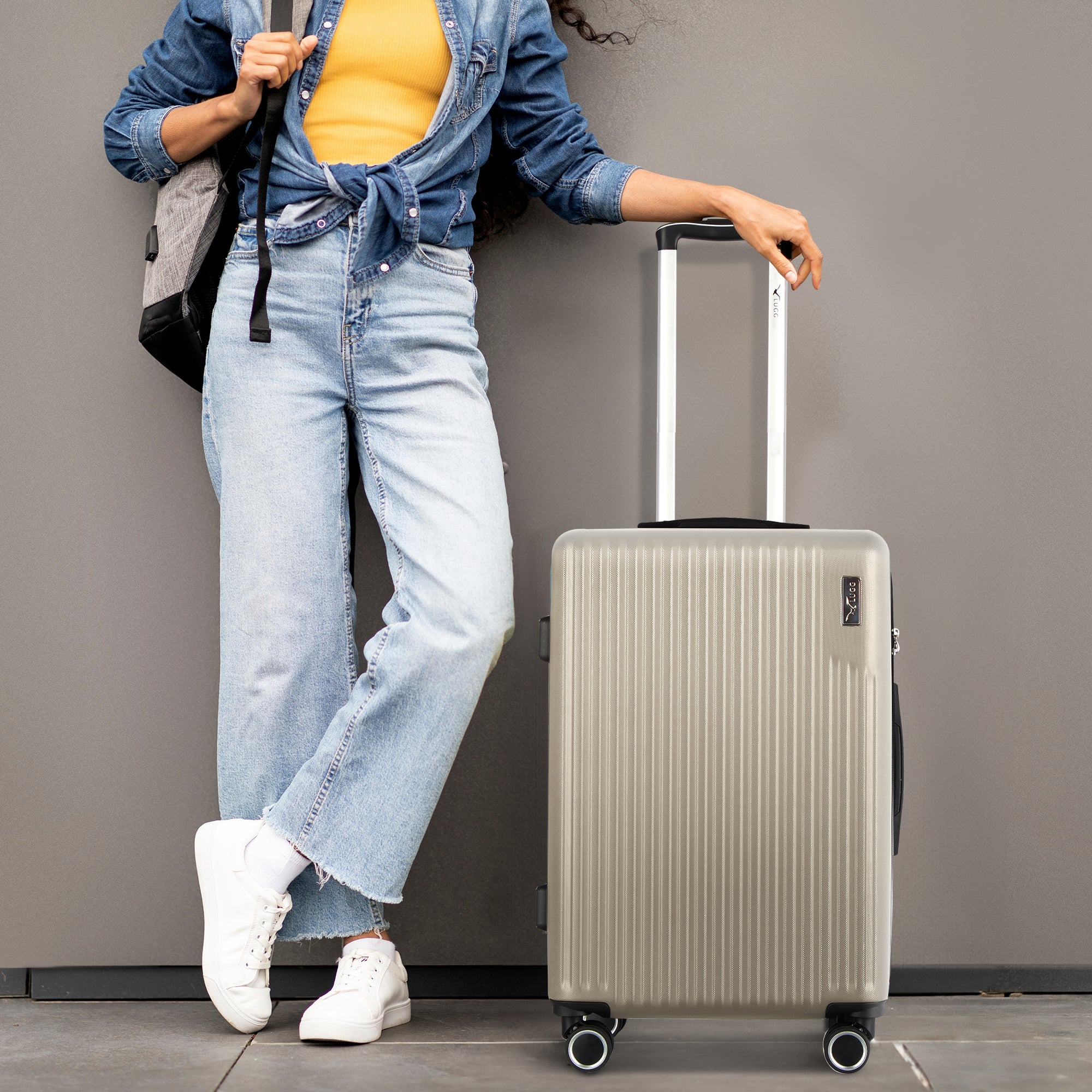 Vacay 20” Suitcase ABS Luggage with TSA Indent Lock, Aluminium Trolley Handle, 360° Spinner Wheels - Airline Compatible (55 x 35 x 23cm) - Earth - Image 5