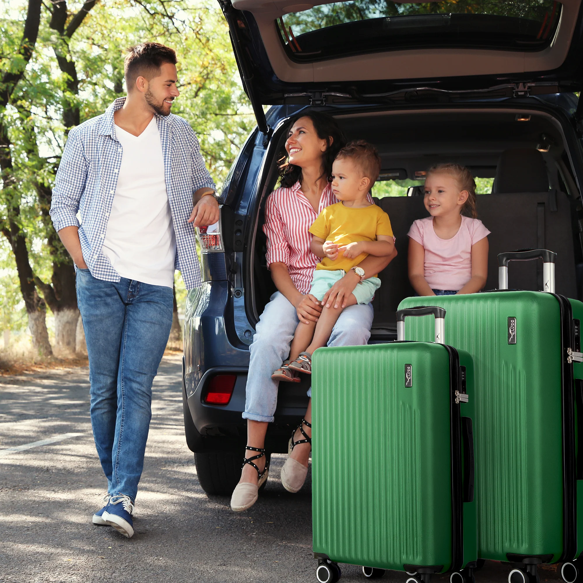 Vacay 20” Suitcase ABS Luggage with TSA Indent Lock, Aluminium Trolley Handle, 360° Spinner Wheels - Airline Compatible (55 x 35 x 23cm) - Forest - Image 3