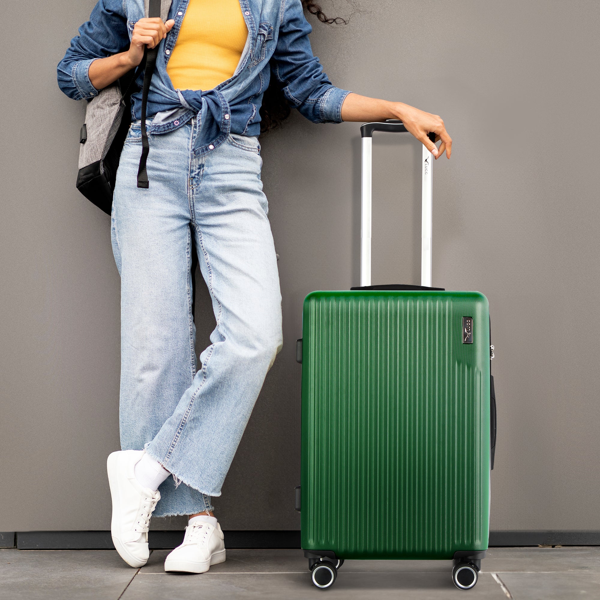 Vacay 20” Suitcase ABS Luggage with TSA Indent Lock, Aluminium Trolley Handle, 360° Spinner Wheels - Airline Compatible (55 x 35 x 23cm) - Forest - Image 6
