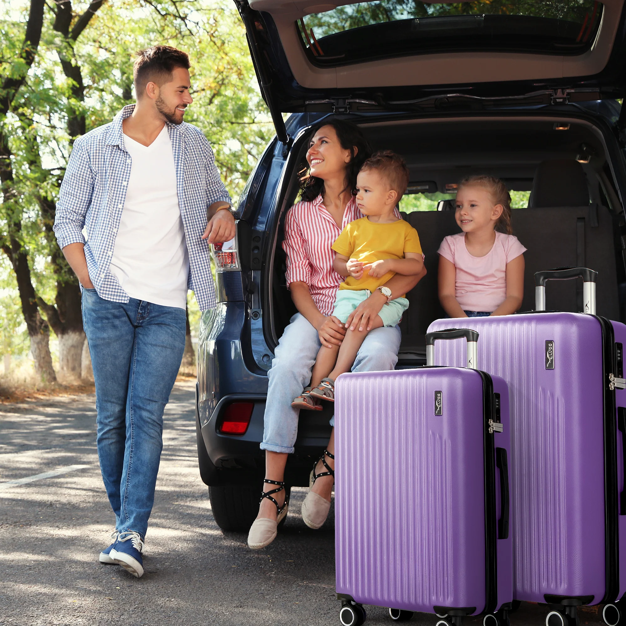 Vacay 20” Suitcase ABS Luggage with TSA Indent Lock, Aluminium Trolley Handle, 360° Spinner Wheels - Airline Compatible (55 x 35 x 23cm) - Lavender - Image 3