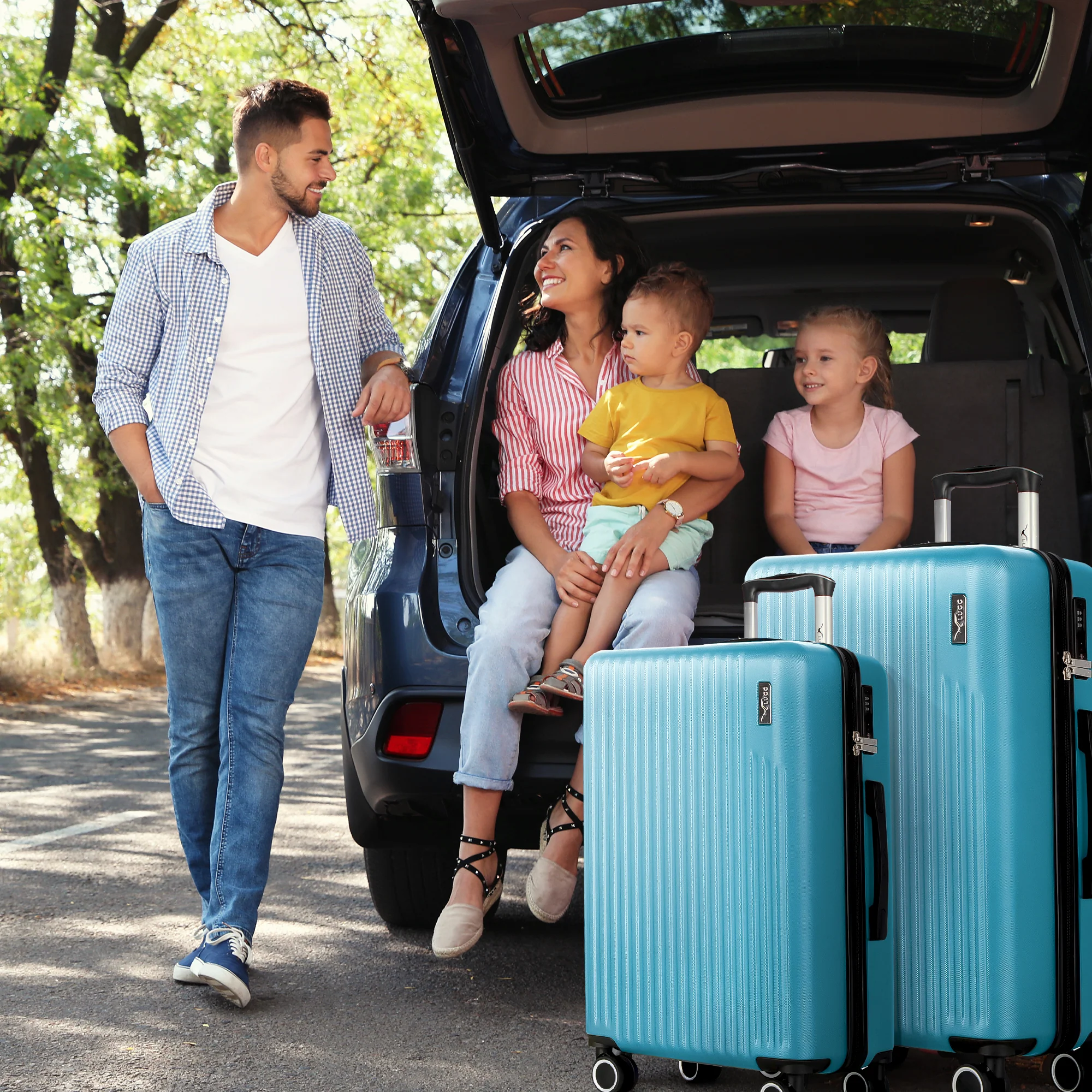 Vacay 20” Suitcase ABS Luggage with TSA Indent Lock, Aluminium Trolley Handle, 360° Spinner Wheels - Airline Compatible (55 x 35 x 23cm) - Light Blue - Image 6