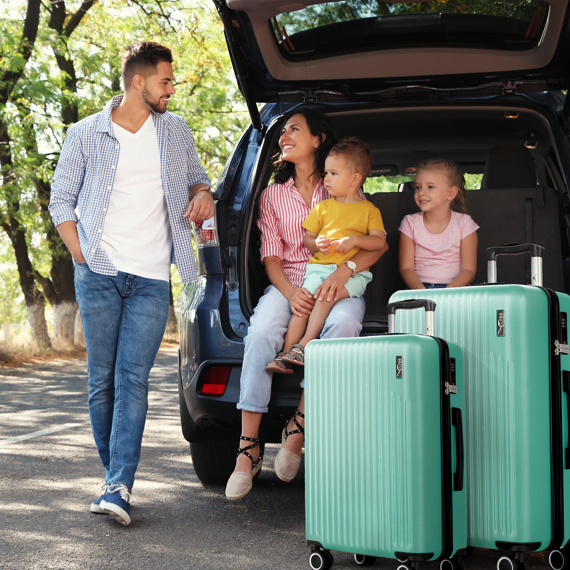 Vacay 20” Suitcase ABS Luggage with TSA Indent Lock, Aluminium Trolley Handle, 360° Spinner Wheels - Airline Compatible (55 x 35 x 23cm) - Mint - Image 7