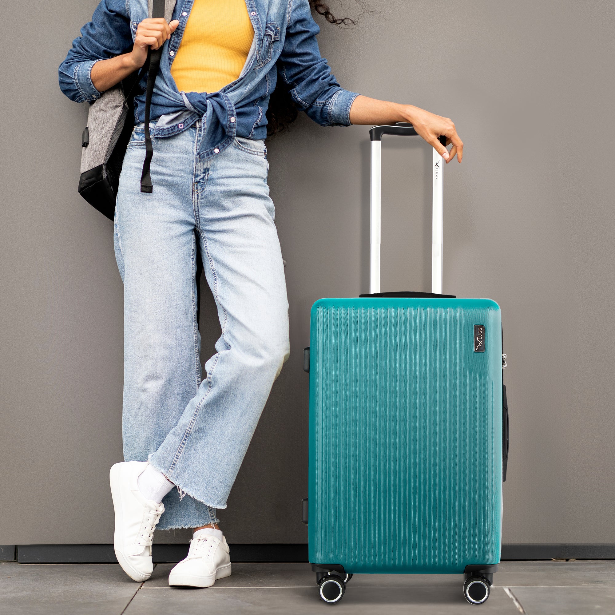 Vacay 20” Suitcase ABS Luggage with TSA Indent Lock, Aluminium Trolley Handle, 360° Spinner Wheels - Airline Compatible (55 x 23 x 35cm) - Ocean - Image 6