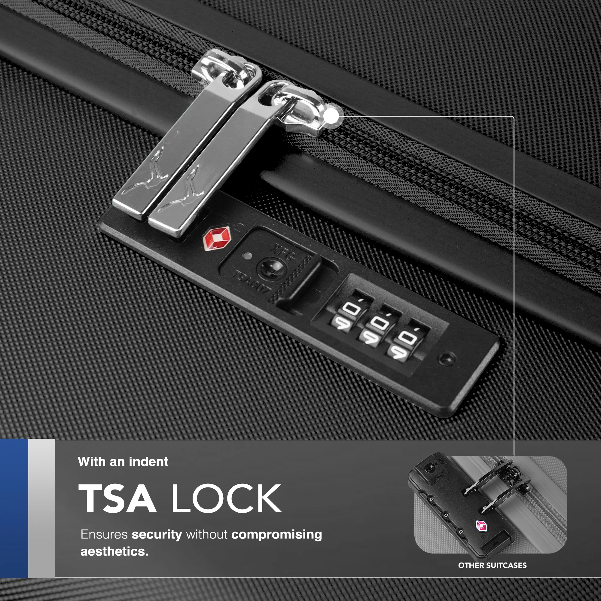 Vacay 20” Suitcase ABS Luggage with TSA Indent Lock, Aluminium Trolley Handle, 360° Spinner Wheels - Airline Compatible (55 x 35 x 23cm) - Shadow - Image 4