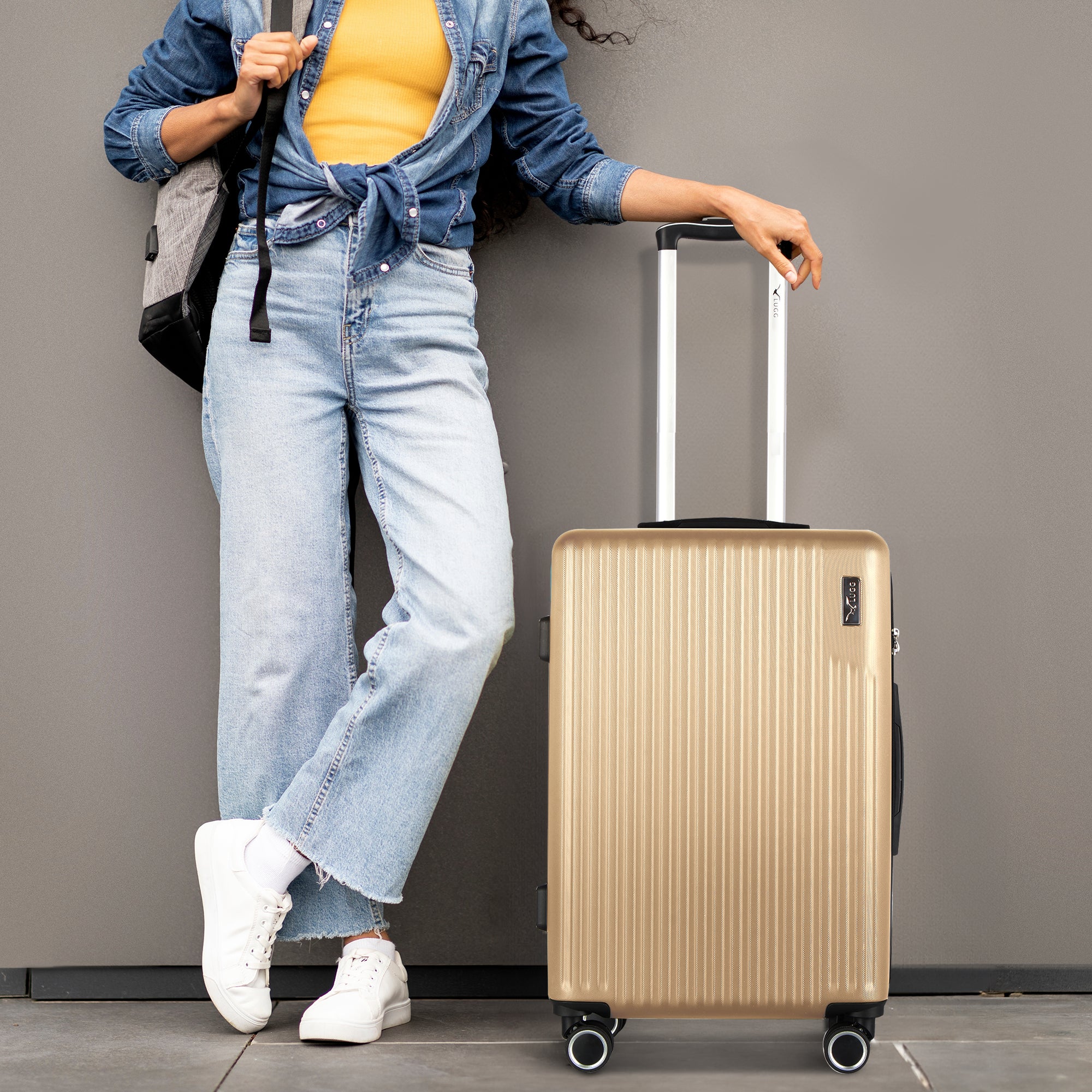 Vacay 20” Suitcase ABS Luggage with TSA Indent Lock, Aluminium Trolley Handle, 360° Spinner Wheels - Airline Compatible (55 x 35 x 23cm) - Sunset - Image 5