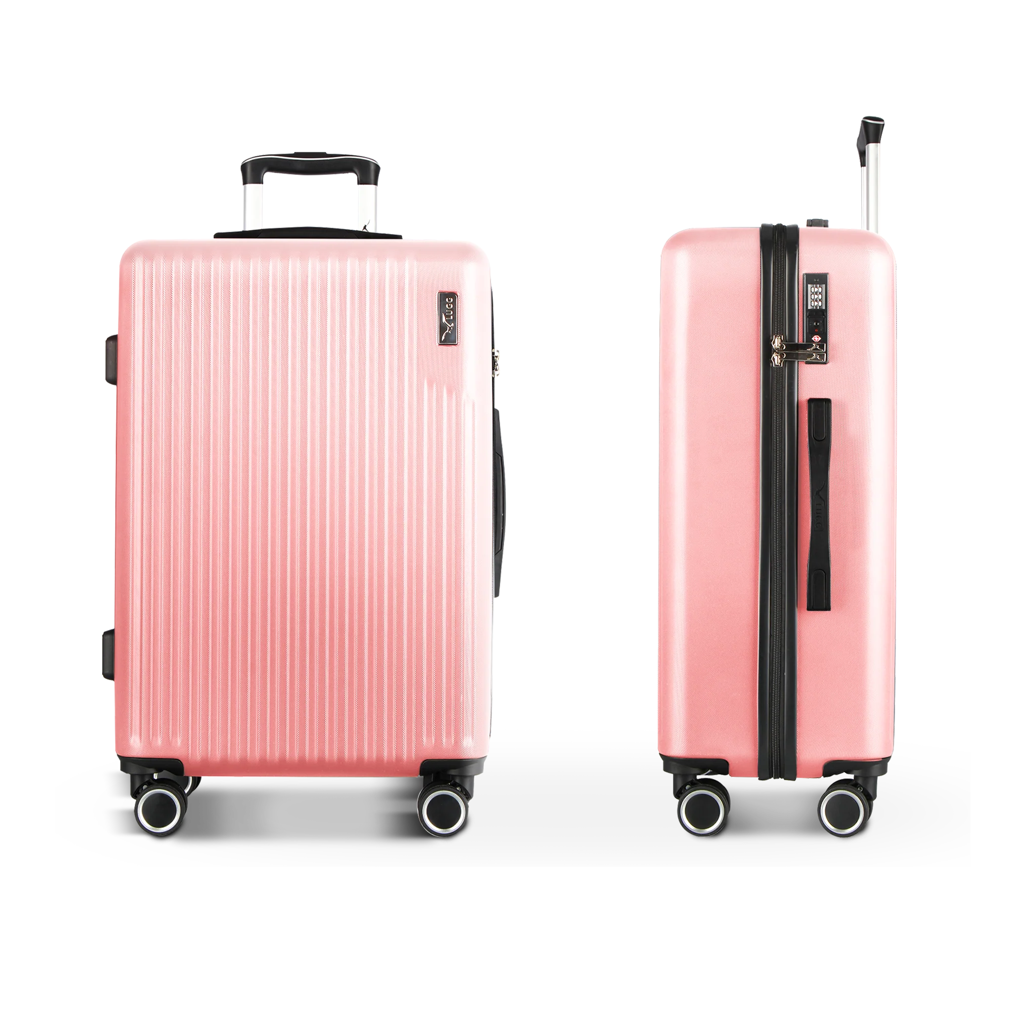 Vacay 24” Suitcase ABS Luggage with TSA Indent Lock, Aluminium Trolley Handle, 360° Spinner Wheels - Airline Compatible (66.5 x 25.5 x 44cm) - Clay - Image 3