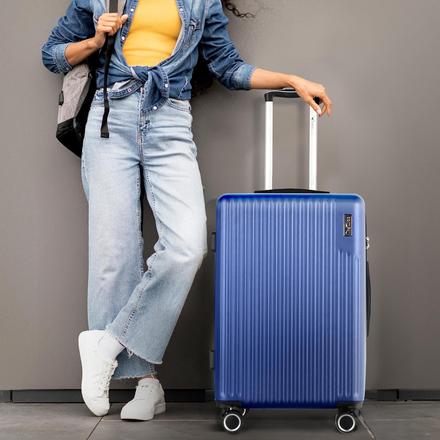 Vacay 24” Suitcase ABS Luggage with TSA Indent Lock, Aluminium Trolley Handle, 360° Spinner Wheels - Airline Compatible (66.5 x 25.5 x 44cm) - Dusk - Image 7