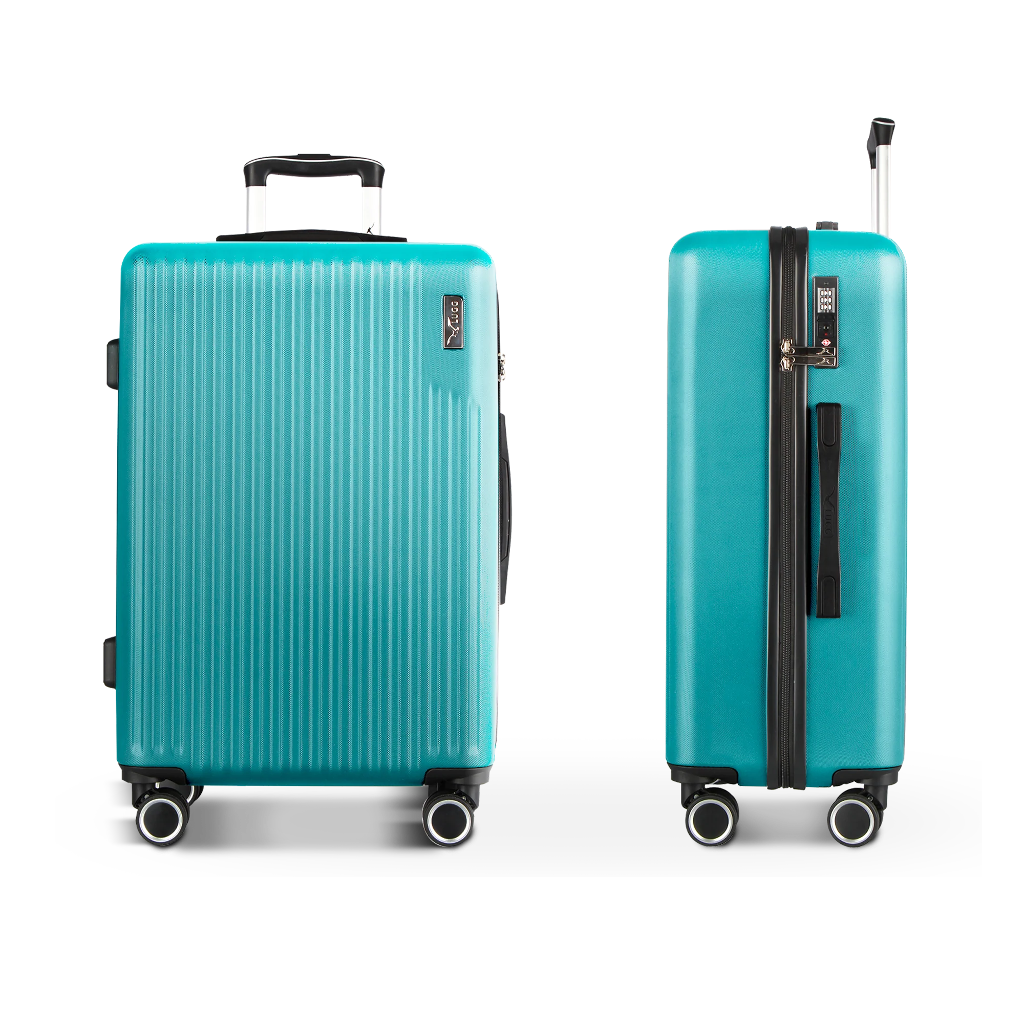 Vacay 24” Suitcase ABS Luggage with TSA Indent Lock, Aluminium Trolley Handle, 360° Spinner Wheels - Airline Compatible (66.5 x 25.5 x 44cm) - Ocean - Image 3
