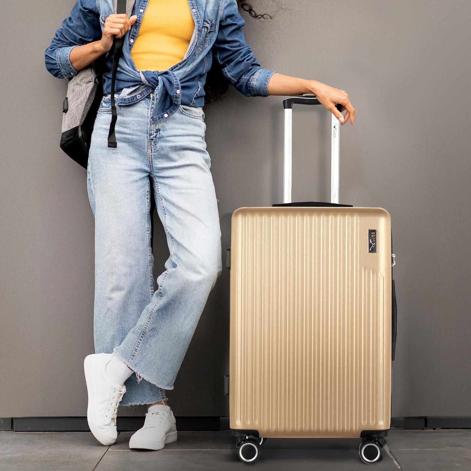 Vacay 24” Suitcase ABS Luggage with TSA Indent Lock, Aluminium Trolley Handle, 360° Spinner Wheels - Airline Compatible (66.5 x 25.5 x 44cm) - Sunset - Image 7