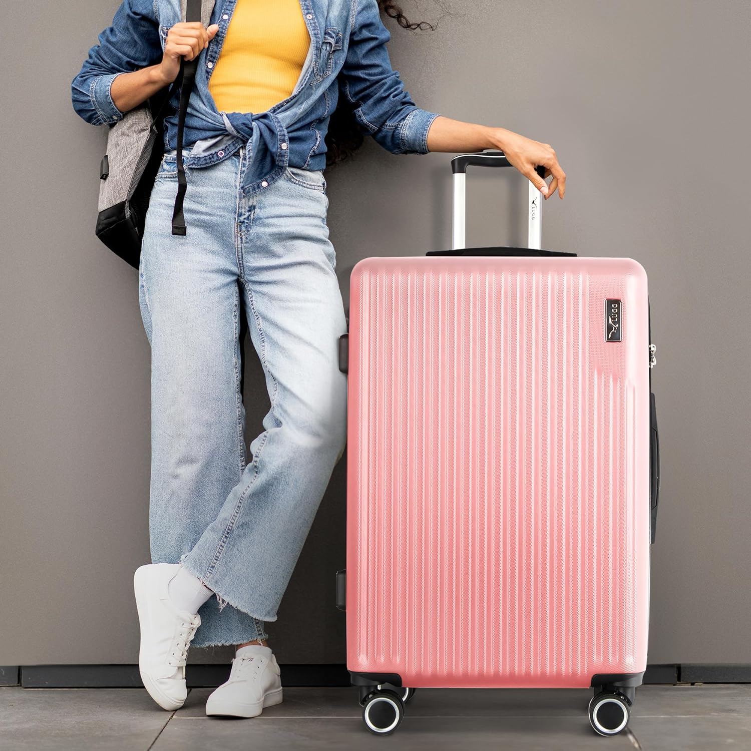 Vacay 28” Suitcase ABS Luggage with TSA Indent Lock, Aluminium Trolley Handle, 360° Spinner Wheels - Airline Compatible (76.5 x 30 x 50.5cm) - Clay - Image 7